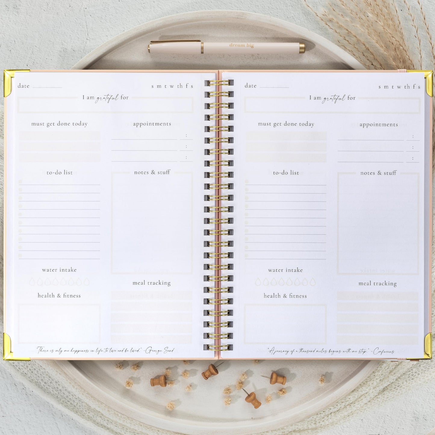 Beautiful To Do List Notebook - Aesthetic Daily Planner to Easily Organize Your Tasks And Boost Productivity - Stylish Undated Planner And School or Office Supplies For Women