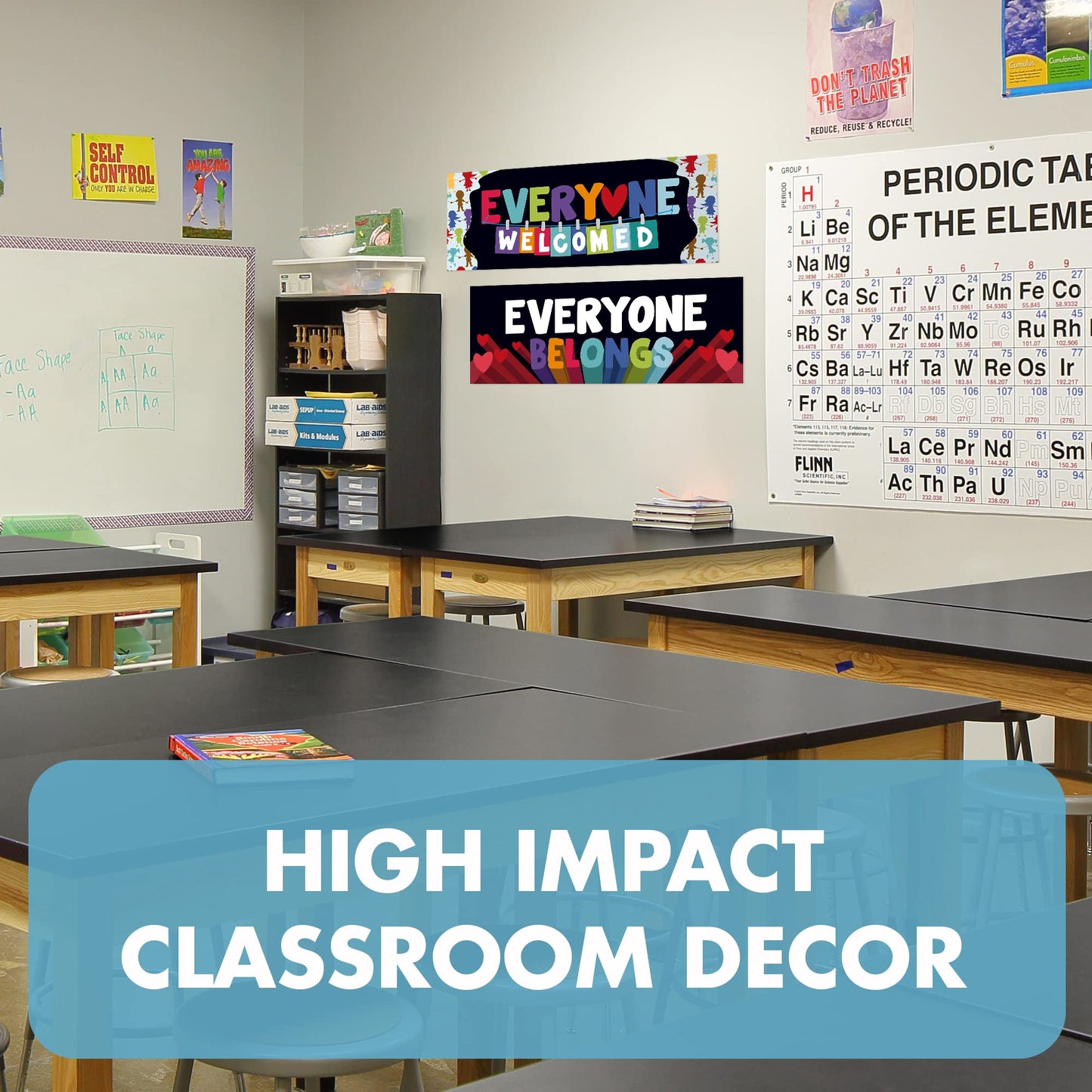 Motivational Reading Poster Decor For The Classroom - The Teachers Perfect Wall, Bulletin Board Or Door Banner Decoration - Set of 2 Posters That Inspire and Encourage Your Students