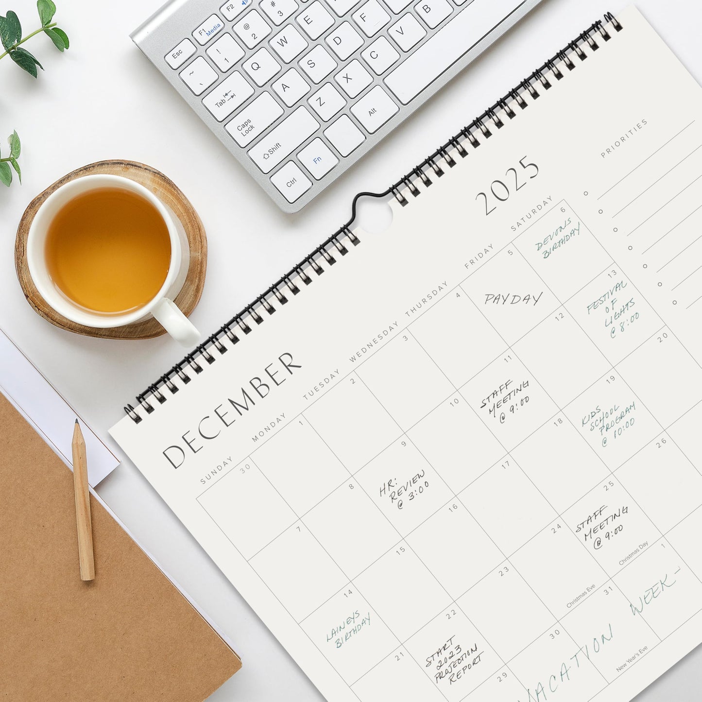 Beautiful 2025-2026 Wall Calendar - Runs from January 2025 until July 2026 - 14.5"x11.5" Office Wall Calendar for Easy Organizing
