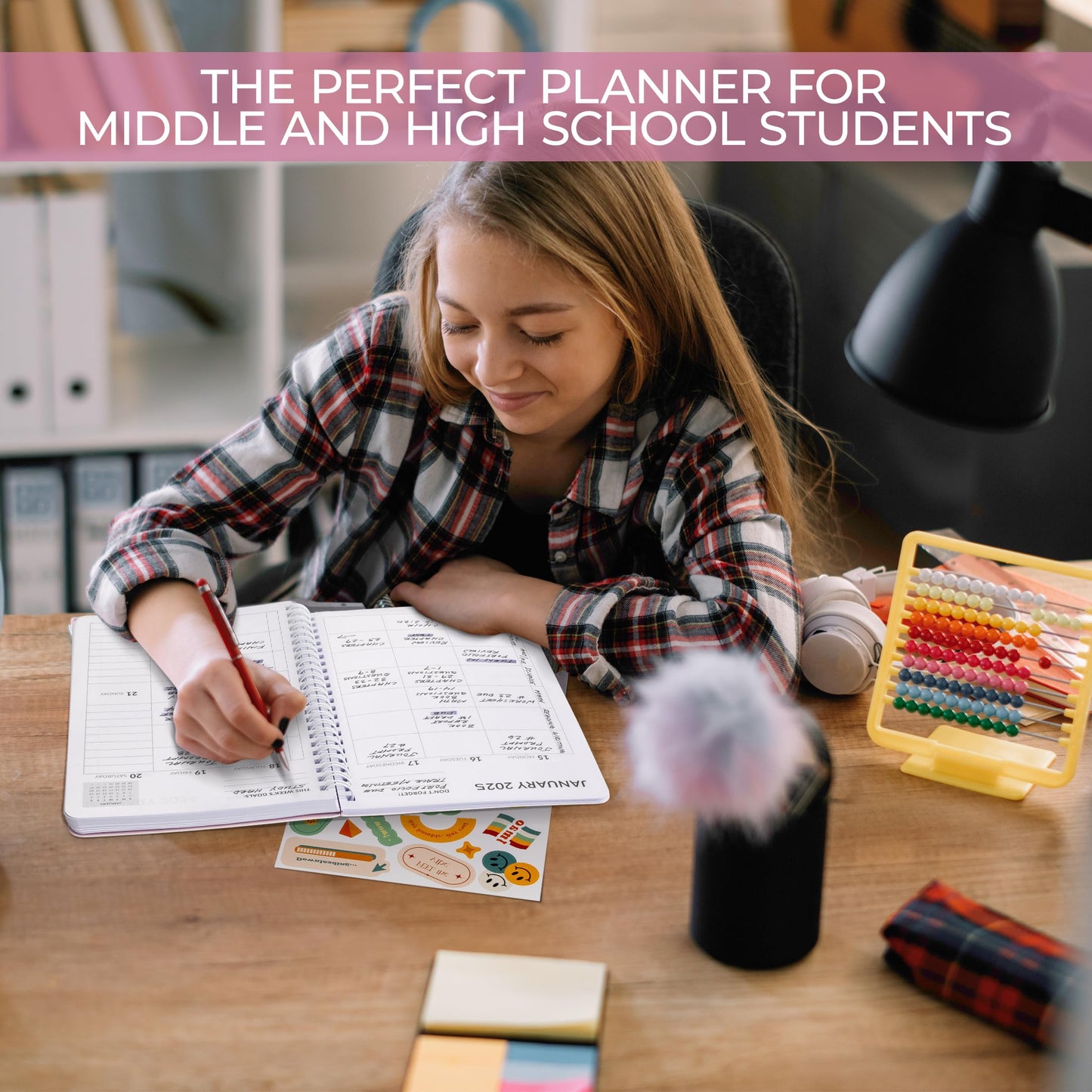 Aesthetic 2025 Student Planner To Stay Organized - A Beautiful 8.5" x 5.5" Planner for Middle and High School Students with Weekly & Monthly Spreads For The 24-25 Academic Year
