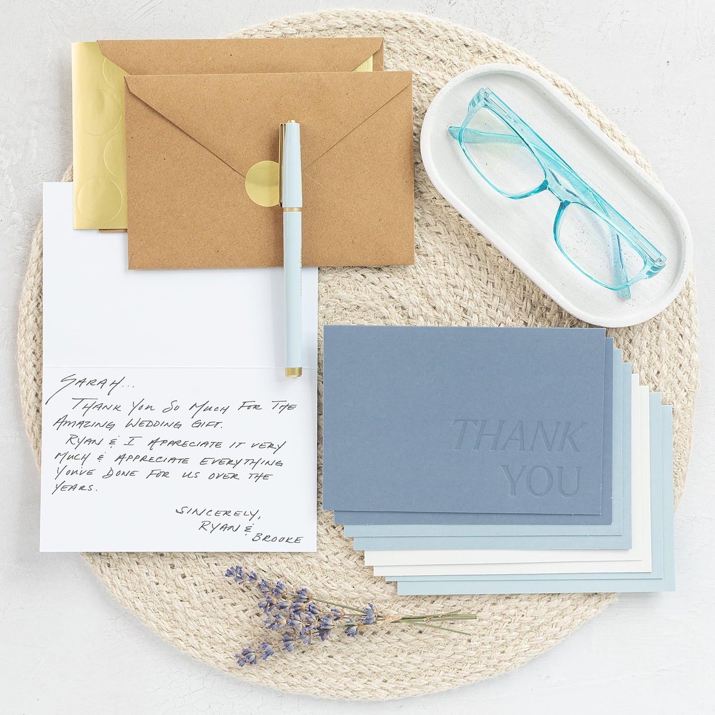 Beautiful Thank You Cards Set of 30 With Envelopes and Stickers - Elegant Blank Cards For Personalized Notes - Perfect Bulk Stationary Set For All Occasions incl. Weddings, Business & Baby Showers