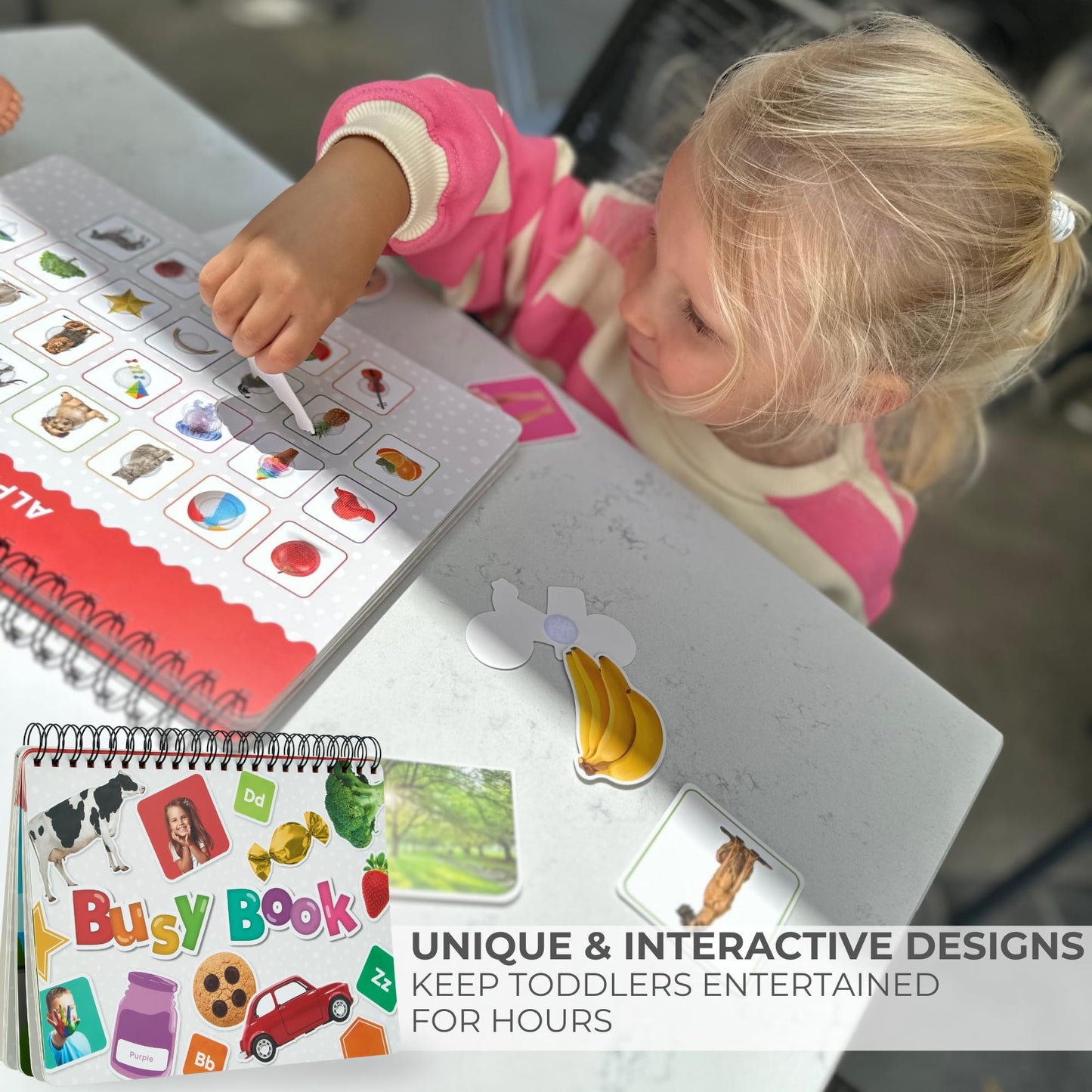 Montessori Busy Book for Toddlers Ages 3 and Up - The Perfect Preschool Learning Activity Book for Fun Education at Home Or While Traveling - Perfect Speech Therapy & Autism Sensory Toy for Kids