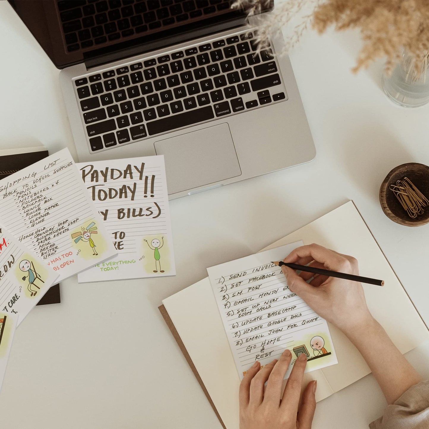 ZICOTO Super Funny Notepads - Hilarious Office Gift for Your Women Coworkers - Set of 4 Office Supplies Memo Pads w/ 4 Assorted Designs, 50 Sheets Each, 4.25" x 5.5"