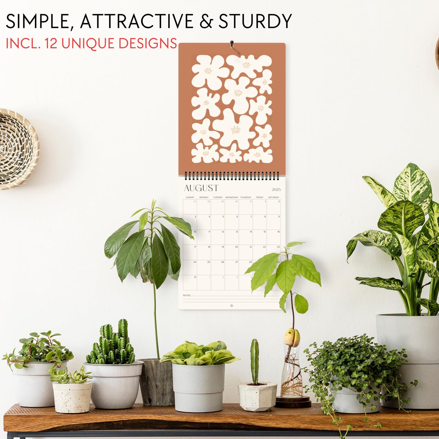 Aesthetic 2025 Wall Calendar - Runs Until December 2025 - The Perfect Matisse Style Calendar Planner for Easy Organizing