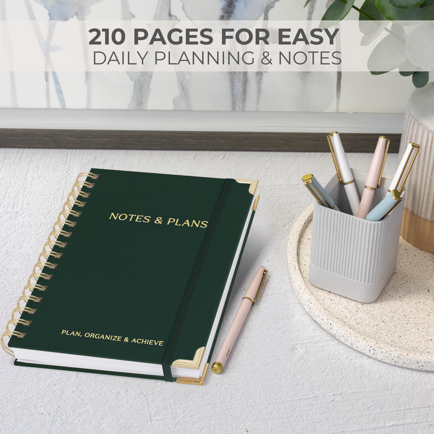 Aesthetic Daily Planner And Notebook With Hourly Schedule - Aesthetic Spiral To do List Notepad For Work/Home to Organize Tasks And Appointments - Stylish School/Office Supplies Book For Women
