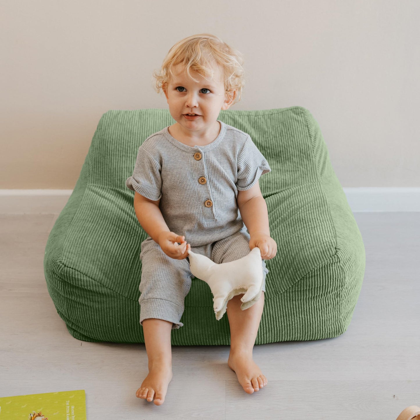ZICOTO Soft Memory Foam Bean Bag Chair for Toddlers - Trendy Kids Chair and Lounger for Nursery, Playroom, or Living Room