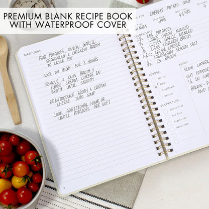 Aesthetic Blank Recipe Book - The Perfect Recipe Notebook to Write in Your Own Recipes - Simplified Blank Cookbook to Organize Your Recipes