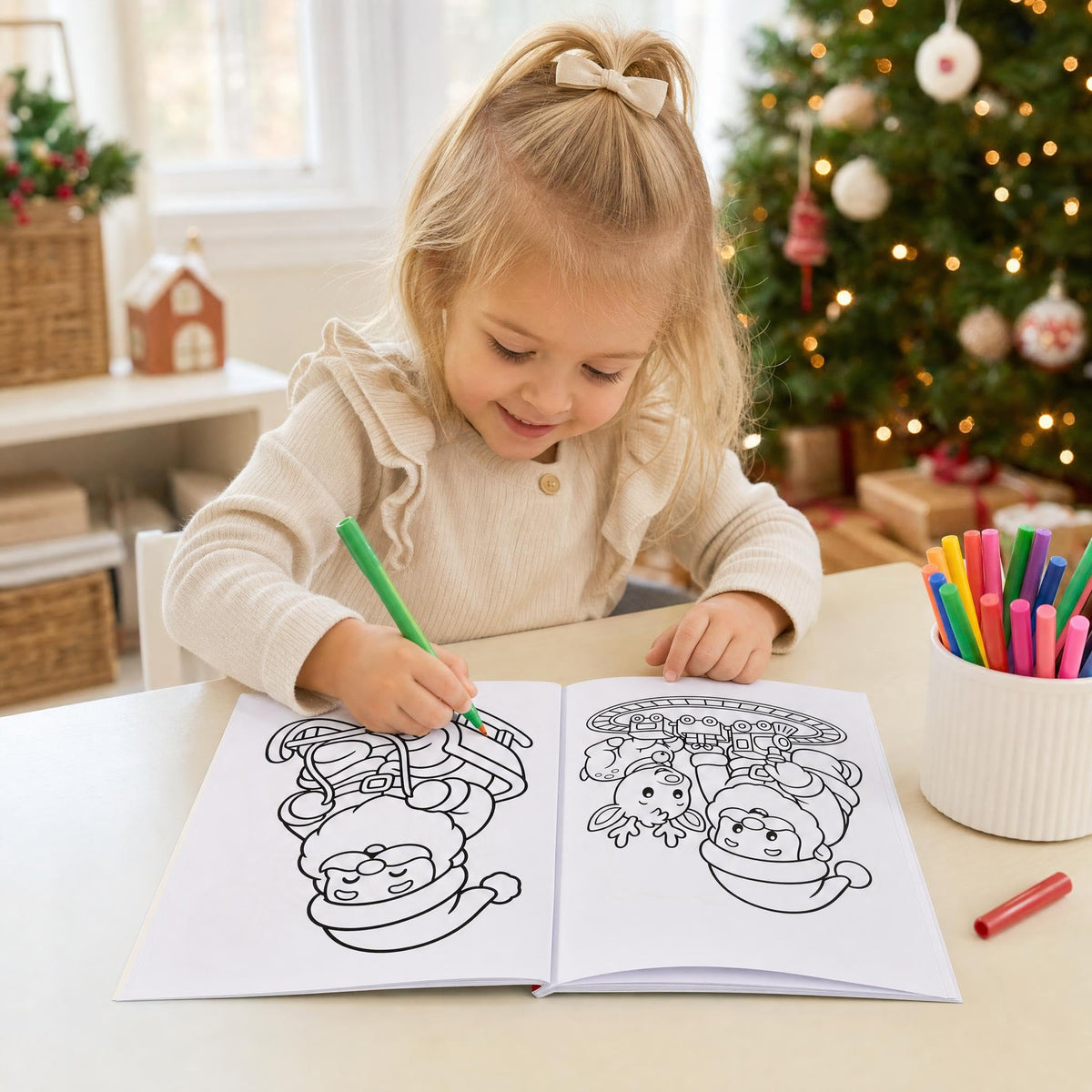 Fun Christmas Coloring Books for Kids Set of 3 - Beautiful Holiday Themes