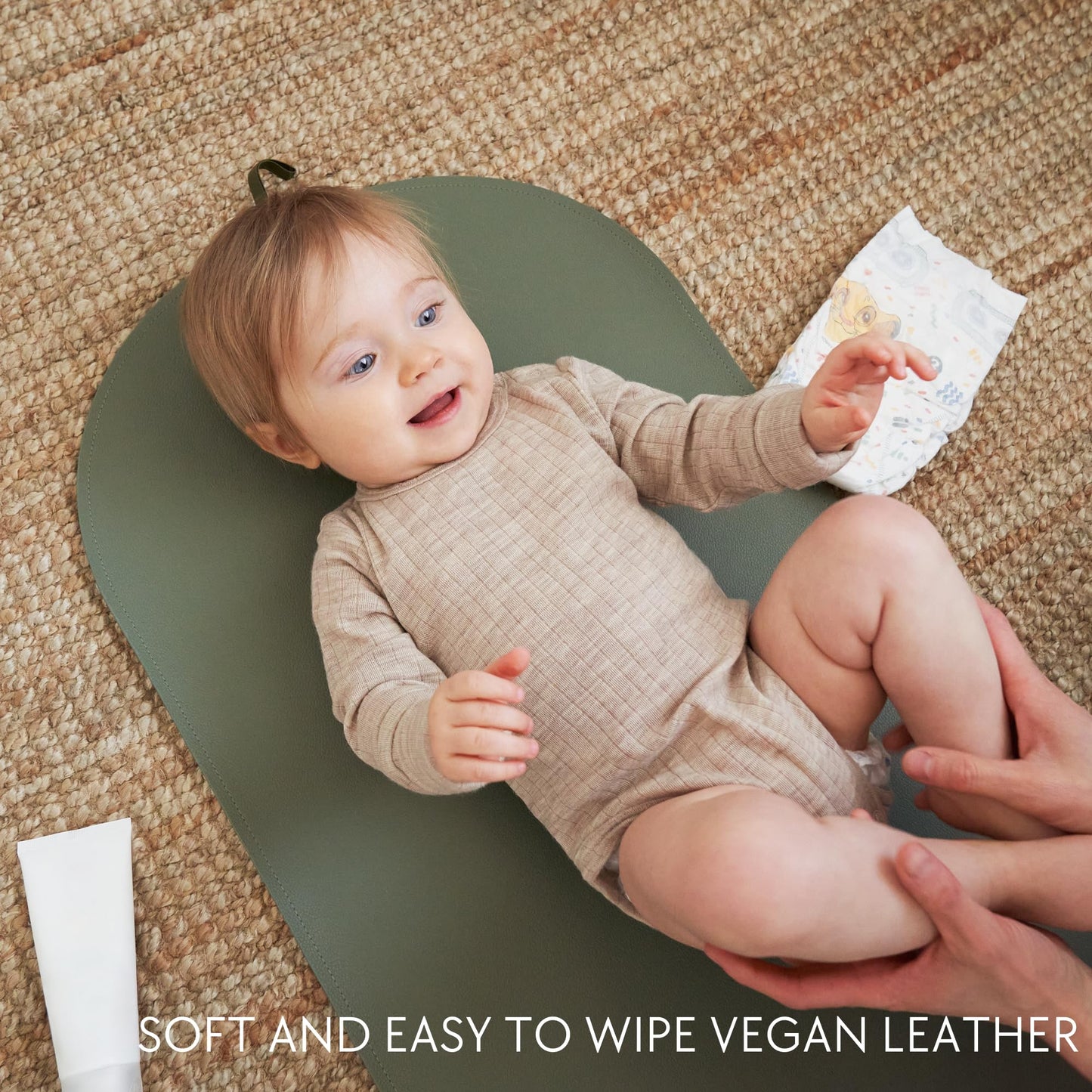 Portable Baby Diaper Changing Mat - Soft and Easy to Wipe Vegan Leather Changing Pad for Travel or at Home Use - Lightweight and Foldable Mat That Perfectly Fits Into Any Diaper Bag