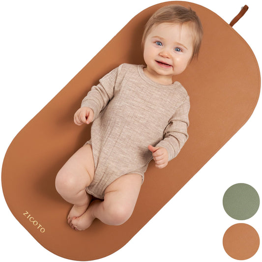 Portable Baby Diaper Changing Mat - Soft and Easy to Wipe Vegan Leather Changing Pad for Travel or at Home Use - Lightweight and Foldable Mat That Perfectly Fits Into Any Diaper Bag