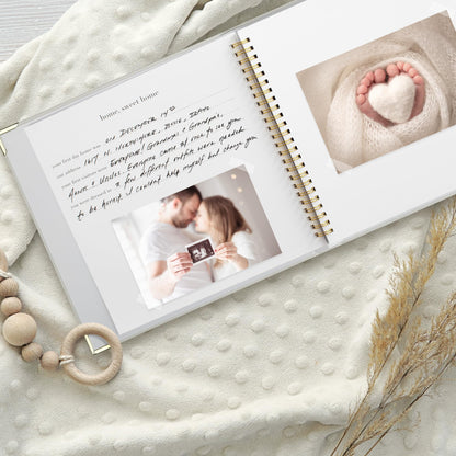 Keepsake Baby Memory Book for Boys and Girls - Timeless First 5 Year Baby Book - Gender Neutral Beige Baby Journal Scrapbook or Photo Album - A Milestone Book to Record Every Event from Birth to Age 5