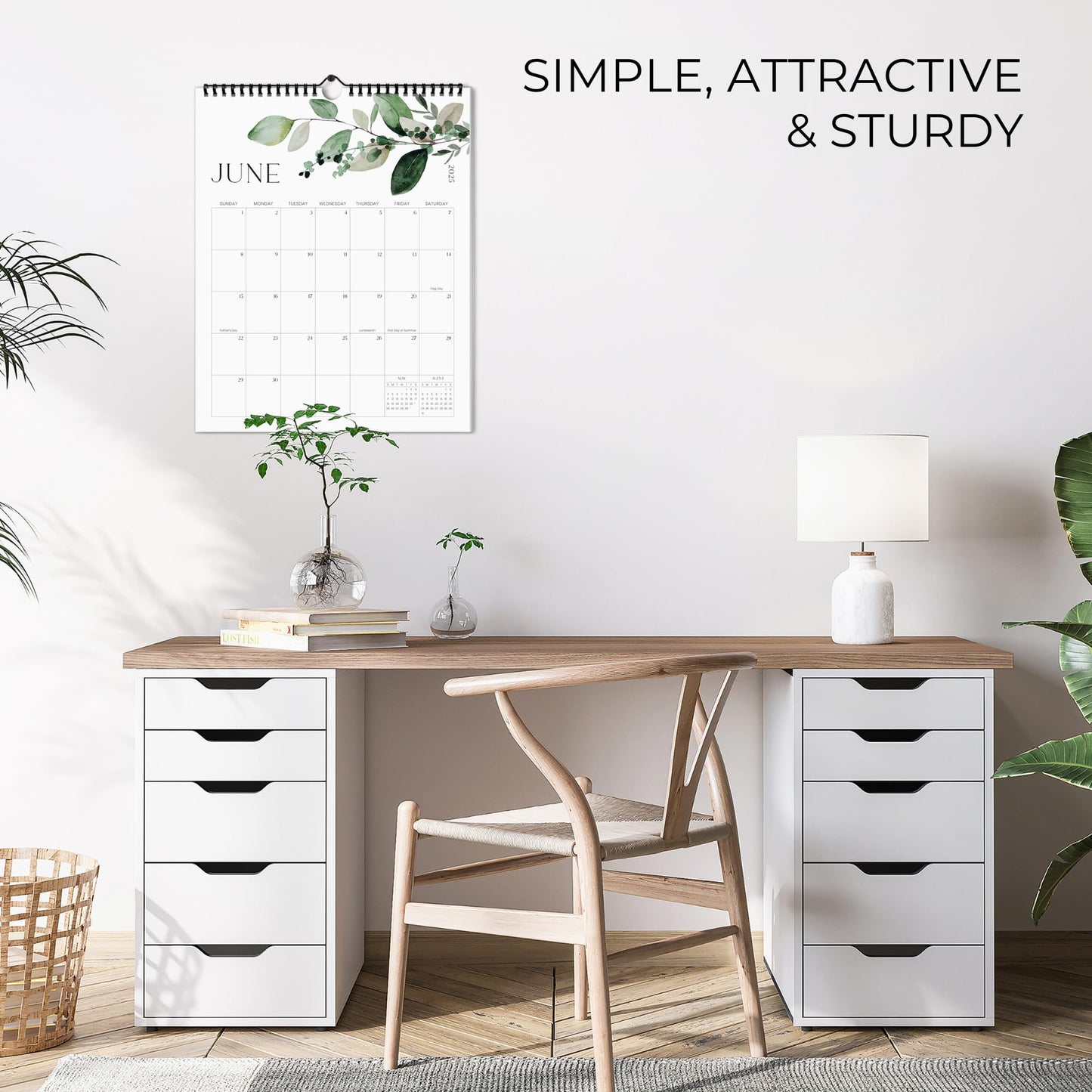 Aesthetic 2025-2026 Wall Calendar - Runs from January 2025 Until July 2026 - The Perfect Modern Greenery Calendar Planner for Easy Organizing