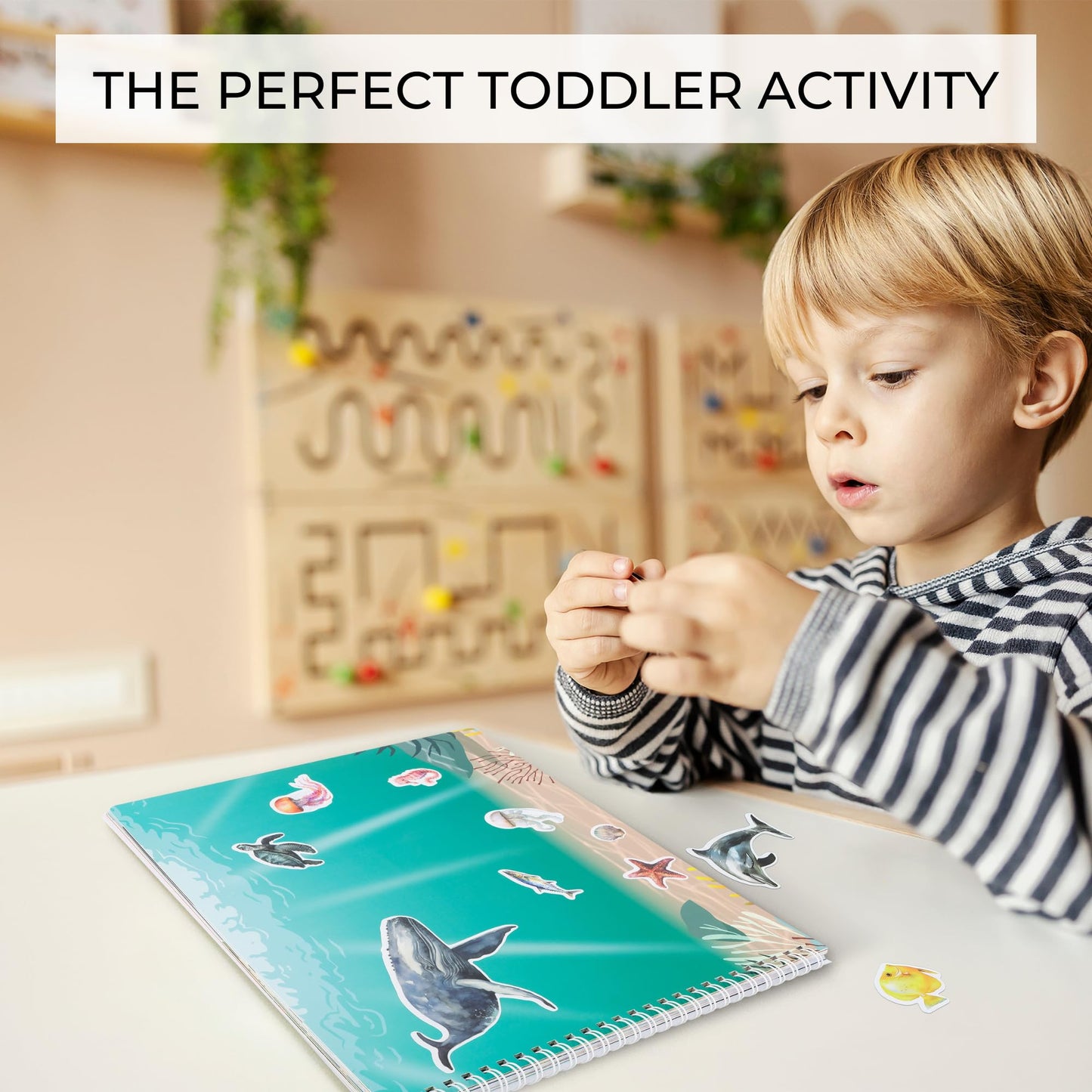 Fun Sticker Book for Toddlers 2-4 Years - Perfect Kids Activity Book with Beautiful Stickers & 12 Reusable Themes for Entertaining Girls & Boys 4-8 While Traveling - Incl. Animal and Coloring Pages