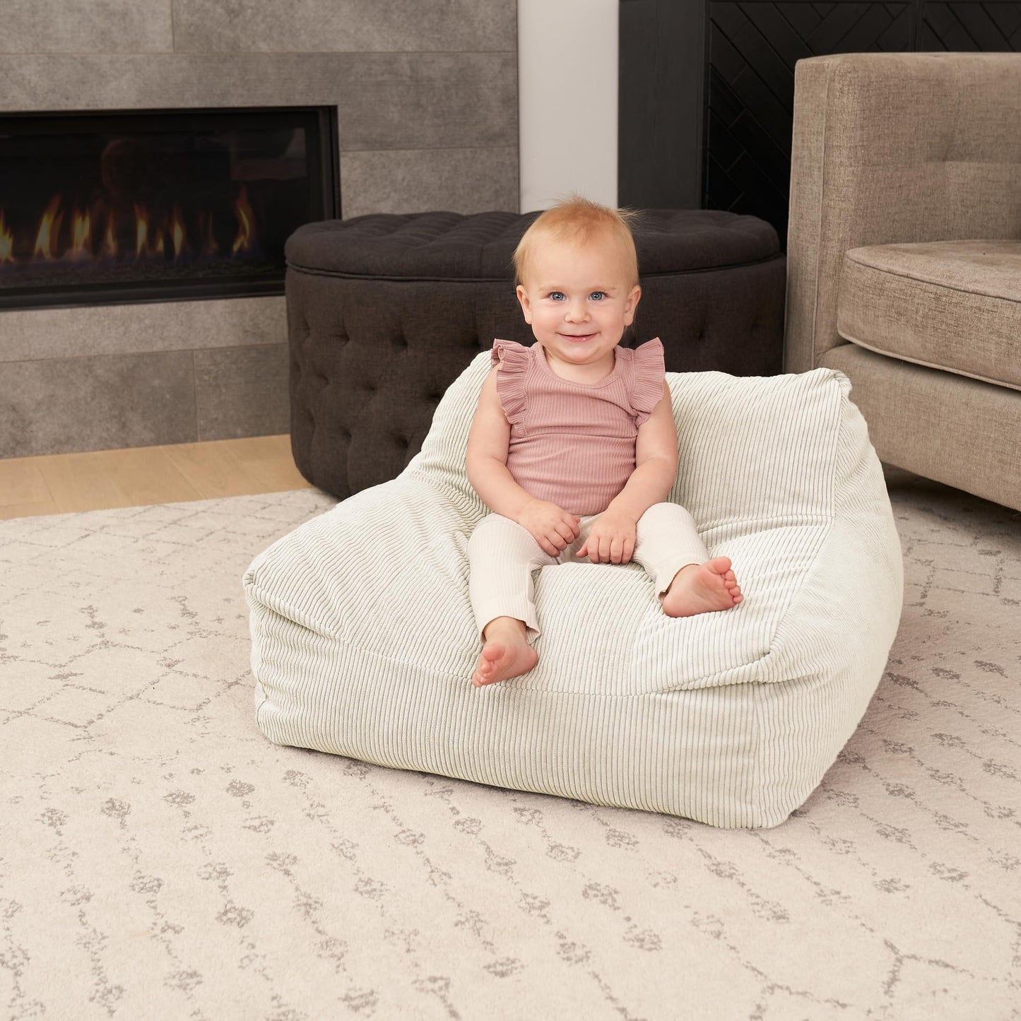 ZICOTO Soft Memory Foam Bean Bag Chair for Toddlers - Trendy Kids Chair and Baby Lounger for Nursery, Playroom, or Living Room Decor