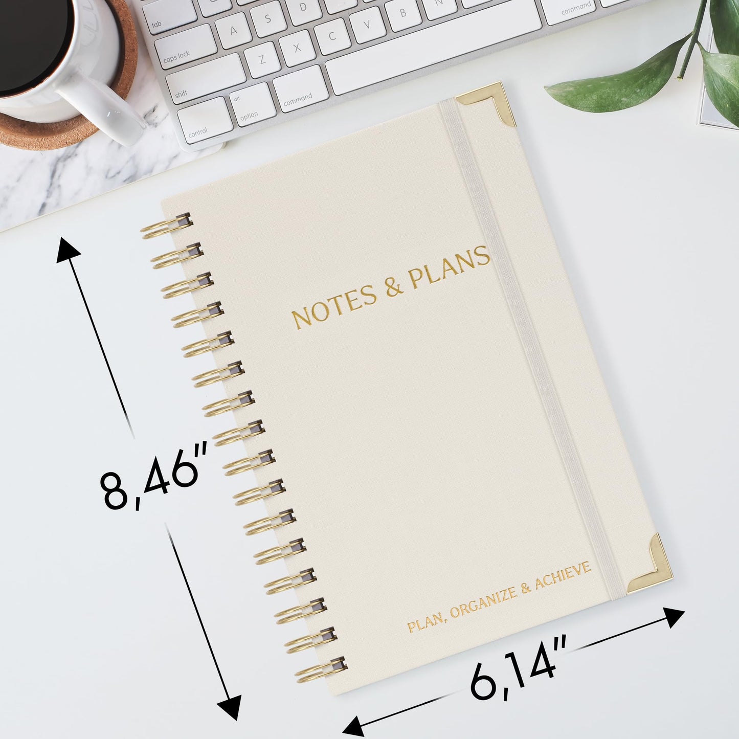 ZICOTO Aesthetic Daily Planner And Notebook With Hourly Schedule - Beautiful Spiral To do List Notepad For Work/Home to Organize Tasks And Appointments - Stylish School/Office Supplies Book For Women