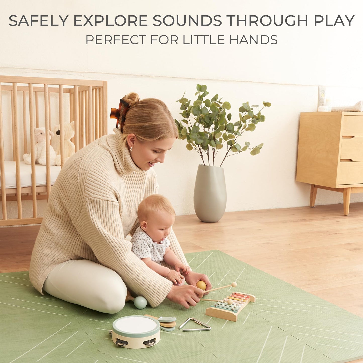 Fun Musical Instruments for Toddlers - The Perfect Wooden Instruments for Little Ones to Explore Sounds Through Play - Great Montessori Toy Gift for Babies, Toddlers 1-3, and Kids - Incl. Xylophone