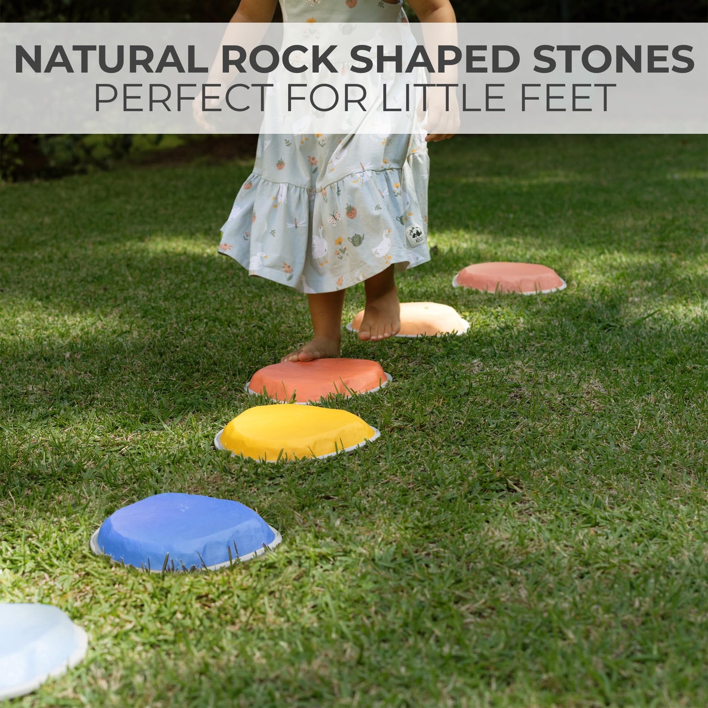 ZICOTO Fun Stepping Stones for Kids - Engaging Indoor & Outdoor Activity for Toddlers | Non-Slip Balance & Coordination Obstacle Course | Sensory Play Set of 6 for Ages 1-4