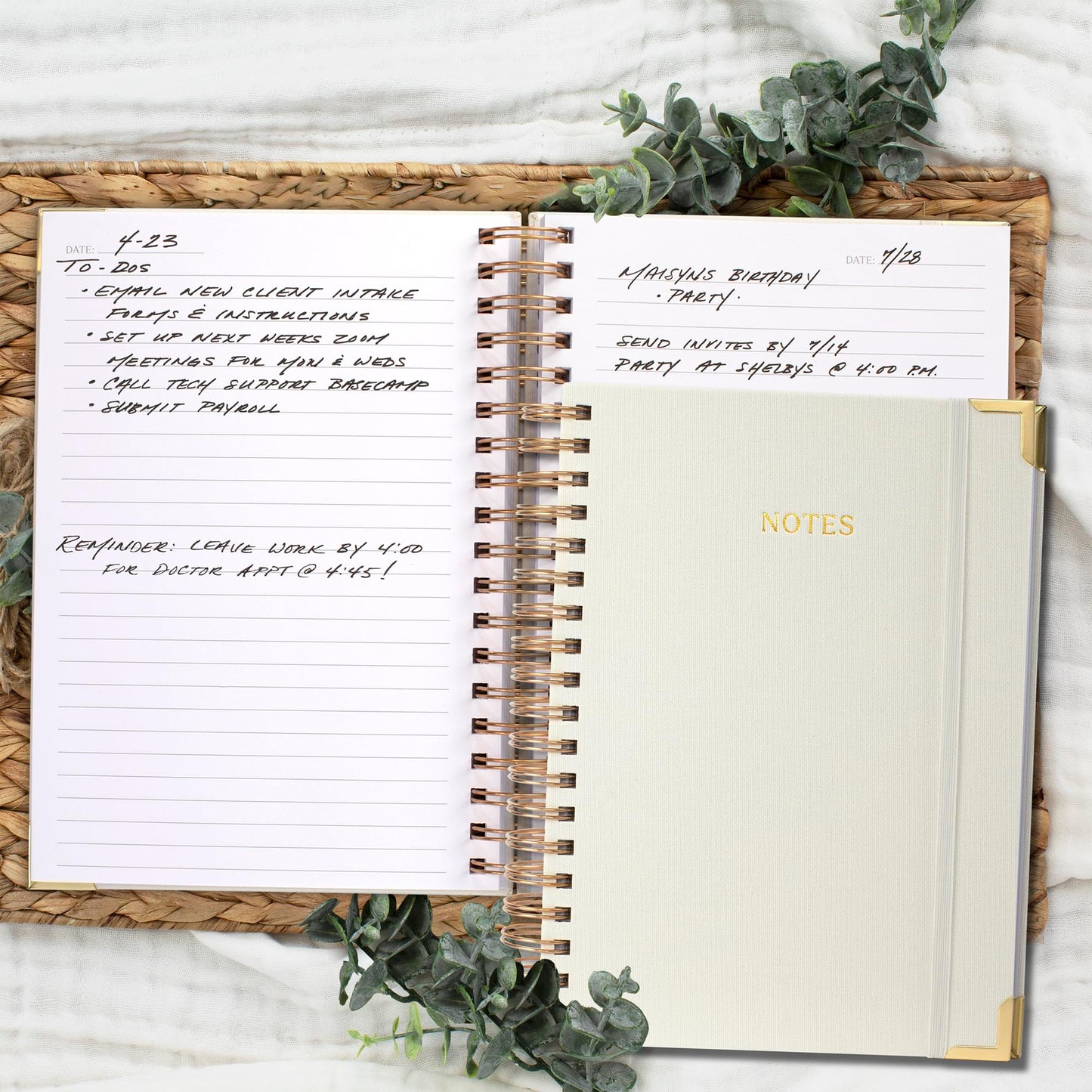 ZICOTO Aesthetic Thick Spiral Notebook Journal and Magazine Holder Set Of 3 Bundle - Perfect For Writing And Staying Organized at Work or School