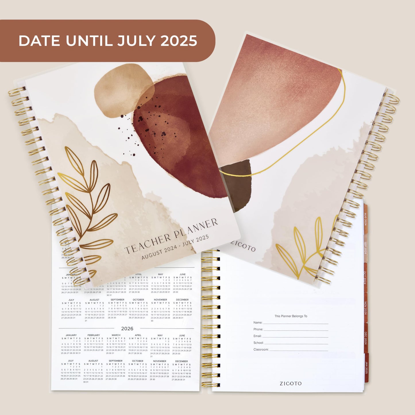 Aesthetic Teacher Planner For The 2024-2025 Academic School Year - Your All Incl. 8.5" x 10.5" Lesson Plan Book Supplies - Easily Organize Your Daily, Weekly & Monthly Classroom/Homeschool Schedule