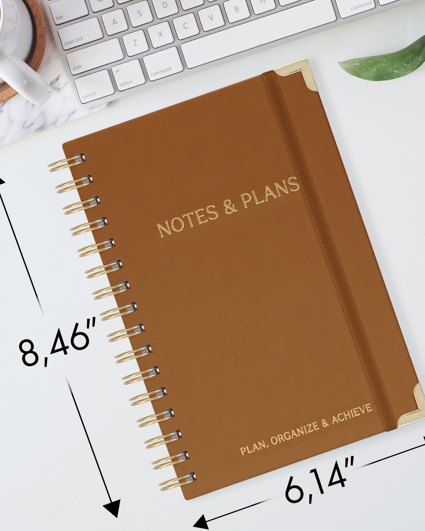 ZICOTO Aesthetic Daily Planner And Notebook With Hourly Schedule - Aesthetic Spiral To do List Notepad For Work/Home to Organize Tasks And Appointments - Stylish School/Office Supplies Book For Women