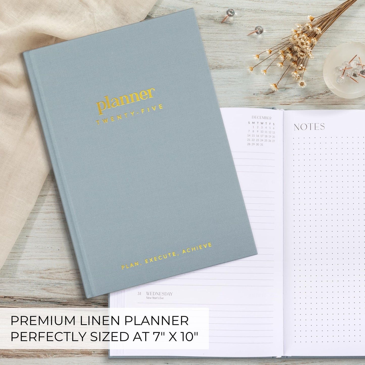 Beautiful 2025 Daily Planner - 7" x 10" Planner for Women or Men with Weekly & Monthly Spreads for Easy Planning - Beautiful Calendar Book to Organize Tasks and Boost Productivity