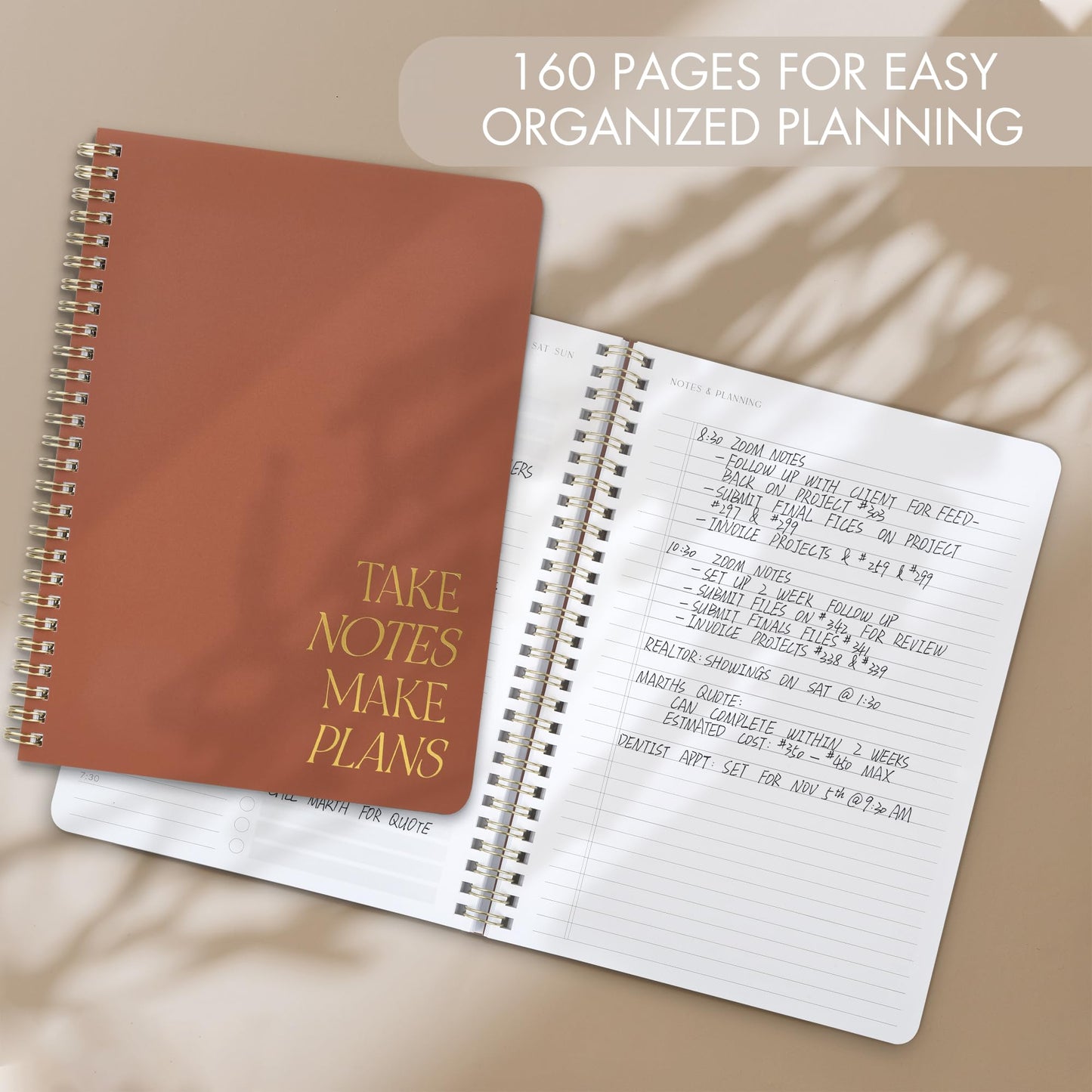 Beautiful Daily Planner And Notebook With Hourly Schedule - Aesthetic Spiral To do List Notepad to Easily Organize Your Work Tasks And Appointments - The Perfect Office Supplies For Women