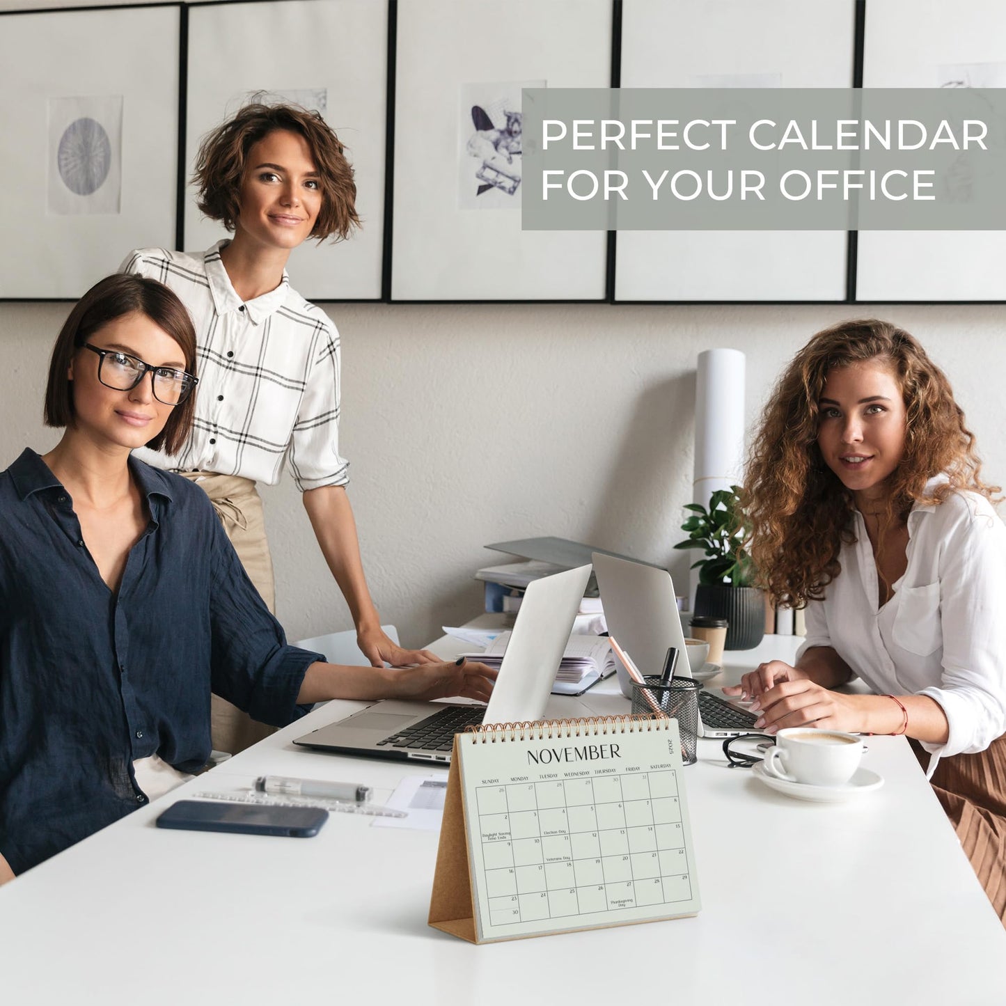 Aesthetic Desk Calendar 2025 - Runs from June 2025 until December 2026 - Beautiful Small 2025-2026 Flip Desktop Calendar for Easy Organizing