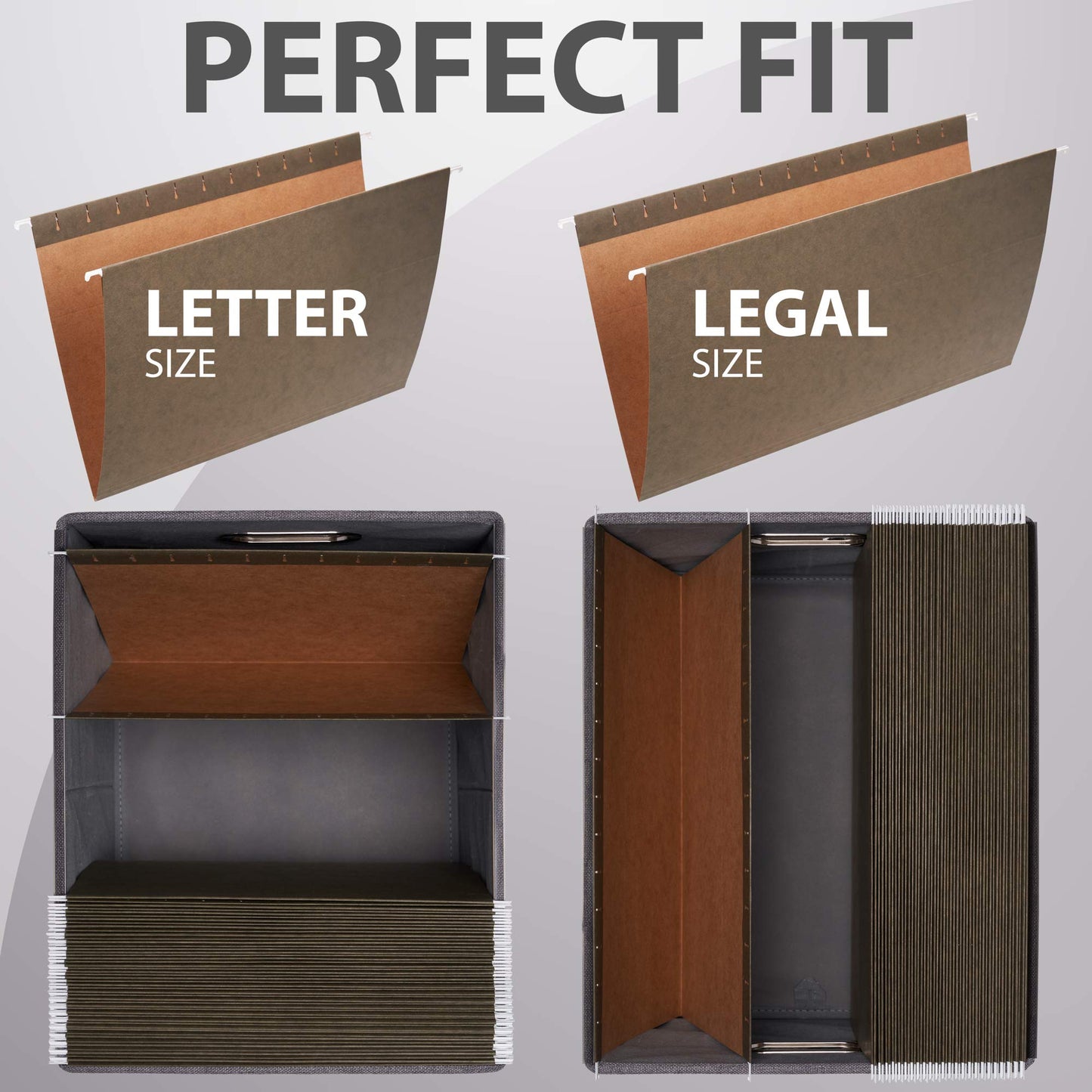 ZICOTO Decorative File Organizer Box - Collapsible Linen Cabinet for Easy Storage - Store All Your Documents and Folders in Style