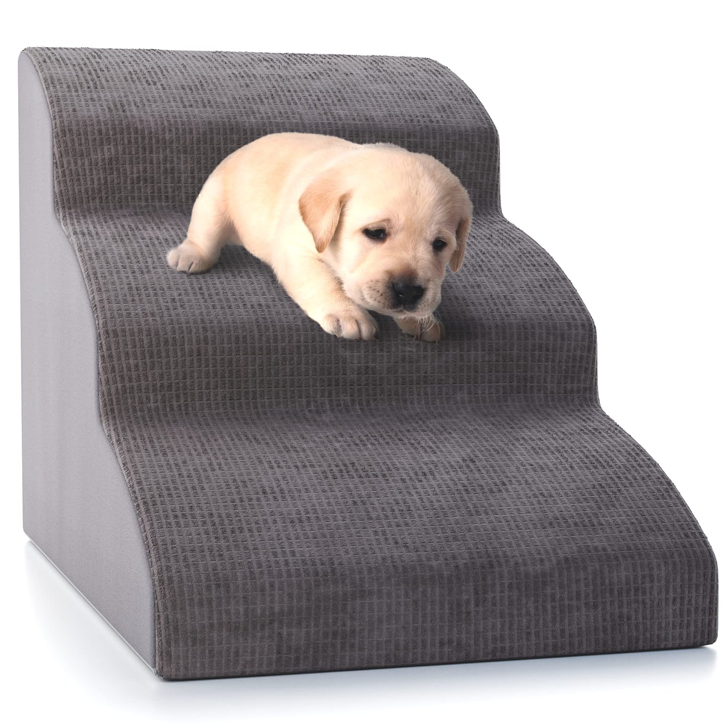 Sturdy Dog Stairs and Ramp for Beds Or Couches by ZICOTO - Durable Easy to Walk on Steps 15.7" high for Small Dogs and Cats Up to 55 lbs Weight - Allows Your Pets Easy Access to Your Sofa or Bedside