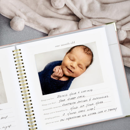 Keepsake Baby Memory Book for Boys and Girls - Timeless First 5 Year Baby Book - Gender Neutral Pink Baby Journal Scrapbook or Photo Album - A Milestone Book to Record Every Event from Birth to Age 5