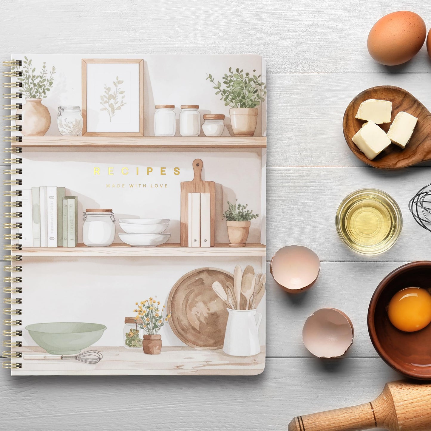 Aesthetic Recipe Book for 100+ Cherished Meals - Spacious 8.25 x 10" Notebook to Write In Your Own Recipes - Beautiful Blank Cookbook for Seamless Homemade Dish Planning