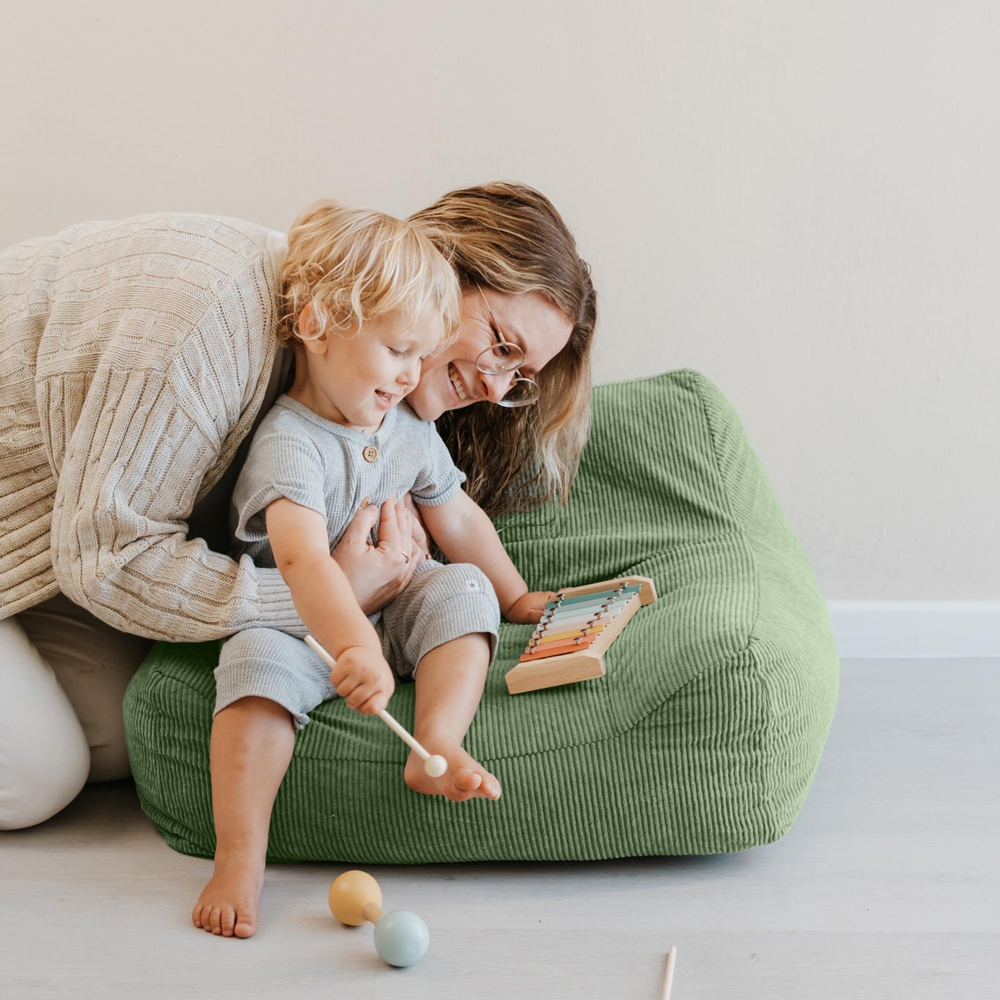 ZICOTO Soft Memory Foam Bean Bag Chair for Toddlers - Trendy Kids Chair and Lounger for Nursery, Playroom, or Living Room