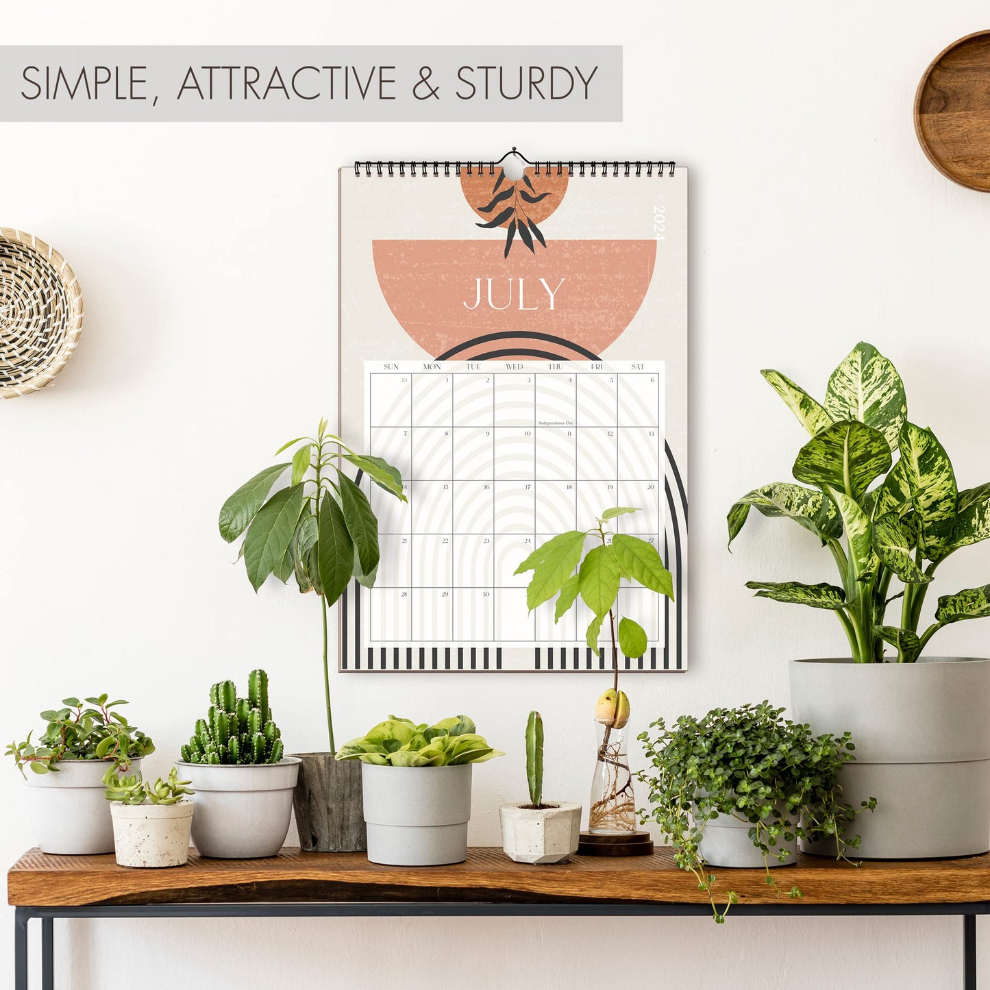 Aesthetic Boho Wall Calendar 2023-2024 - Runs from June 2023 Until December 2024 - The Perfect Monthly Calendar With Mid Century Designs for Easy Organizing