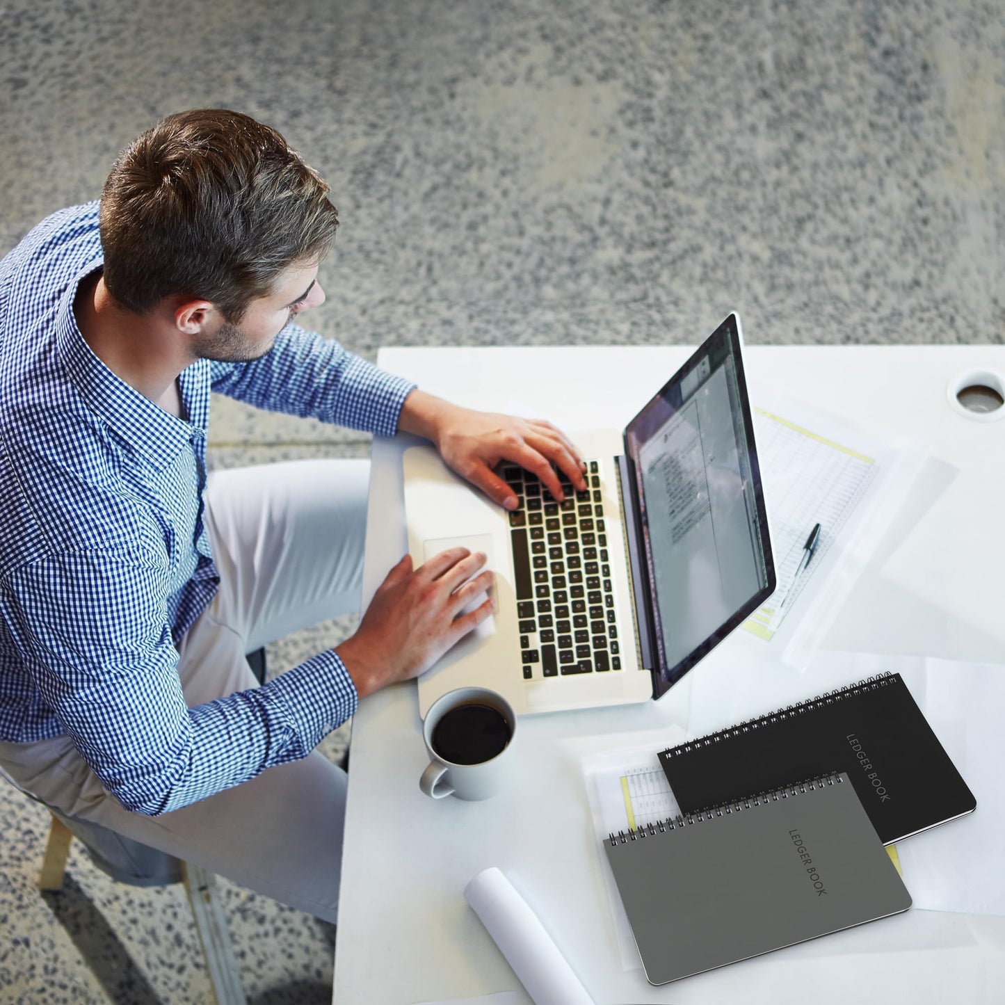 Set of 2 Easy to Use Accounting Ledger Books - Expense Tracker Notebook for Your Small Business - The Perfect Personal Finance Checkbook, Income and Expense Log Book