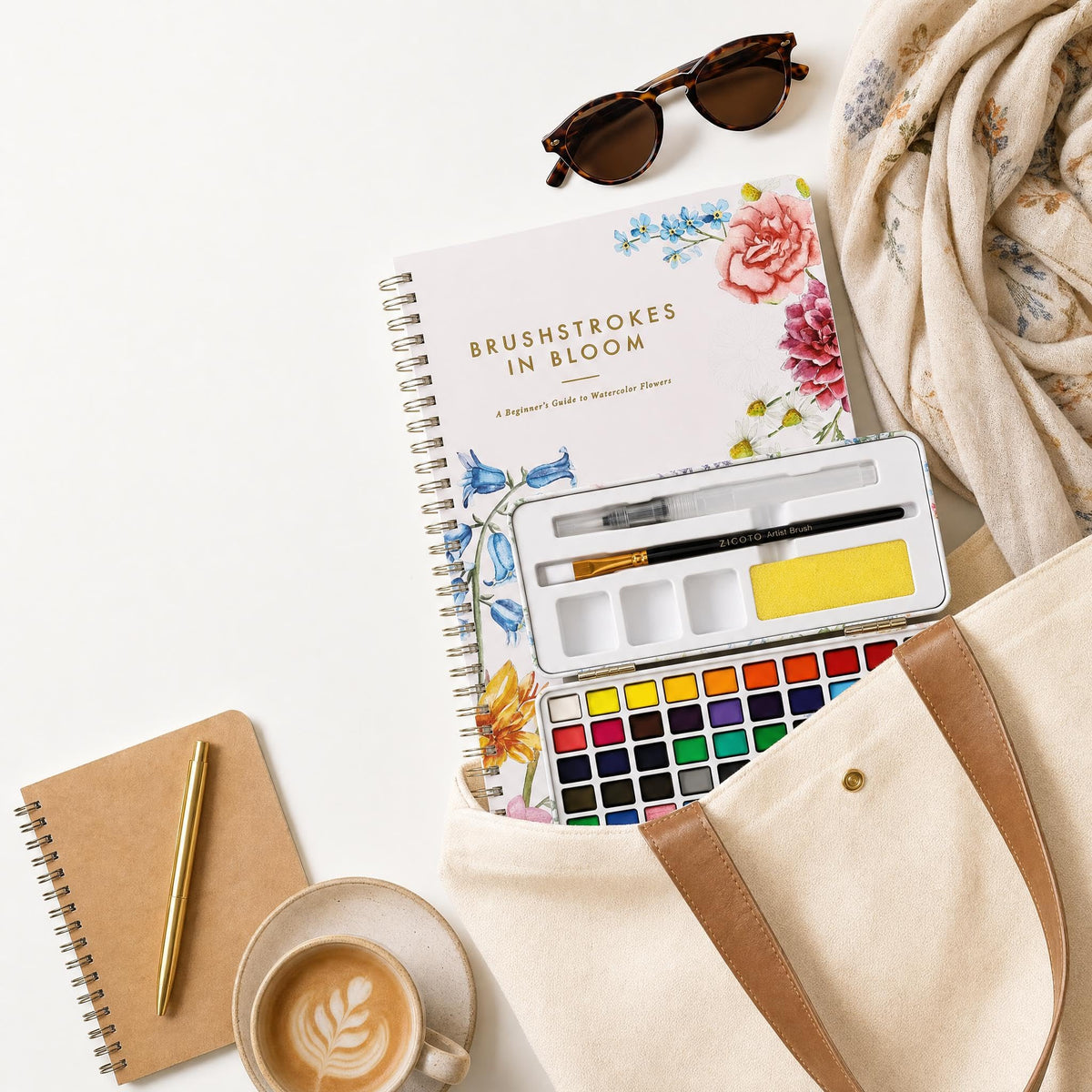 Beautiful Watercolor Workbook Paint Set for Beginners - Palette Kit