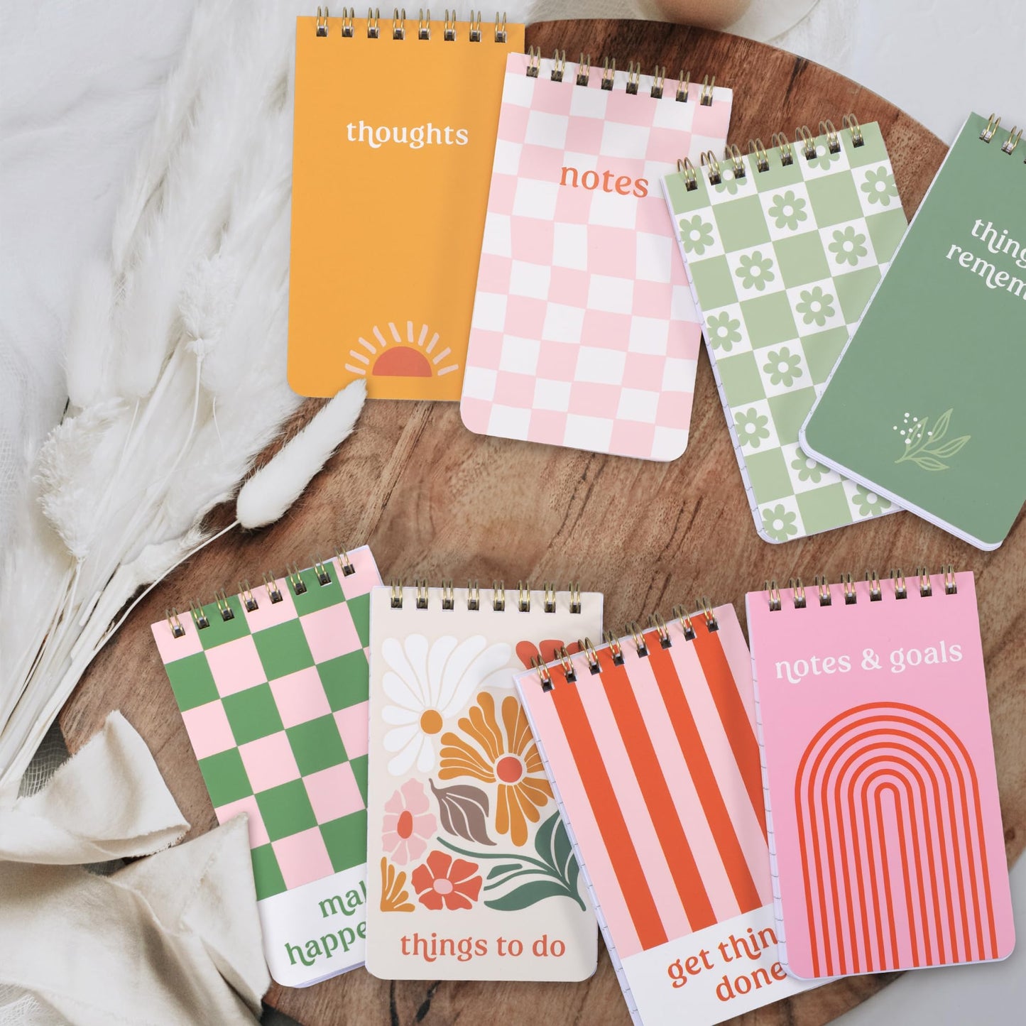 ZICOTO Aesthetic Pocket Notebooks Set Of 8 - Small 3x5 Spiral Notepads With Lined Pages For Women - The Perfect Little Mini Pads to Stay Organized and Boost Productivity at Work or School