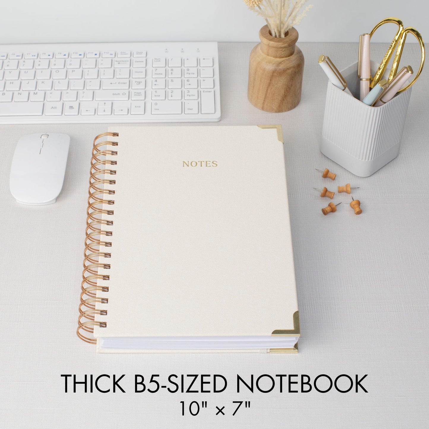 ZICOTO Aesthetic Thick Spiral Notebook Journal and Magazine Holder Set Of 3 Bundle - Perfect For Writing And Staying Organized at Work or School