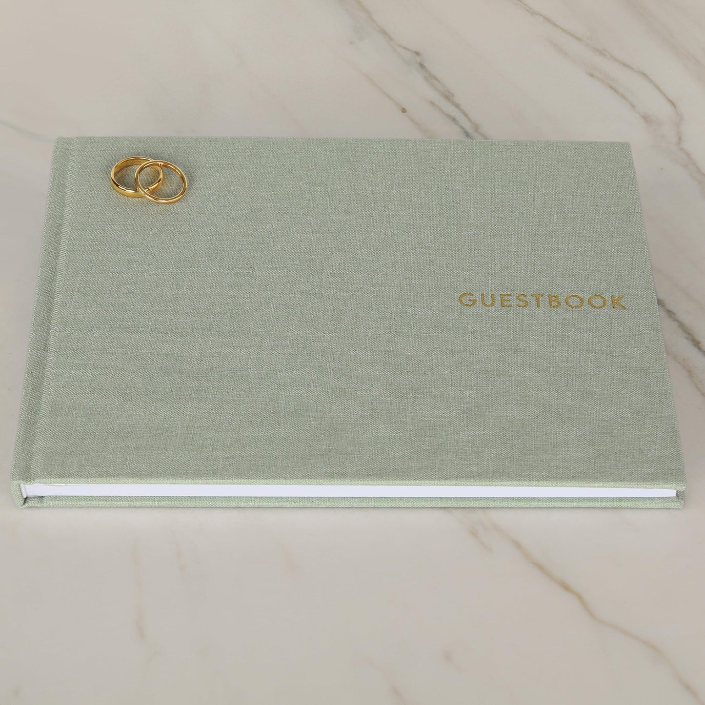 ZICOTO Beautiful Linen Wedding Guest Book for Your Wedding Reception - Simply Elegant Guestbook to Sign in and Add Polaroid Photos - The Perfect Baby Shower Guest Book and Addition to Your Big Day