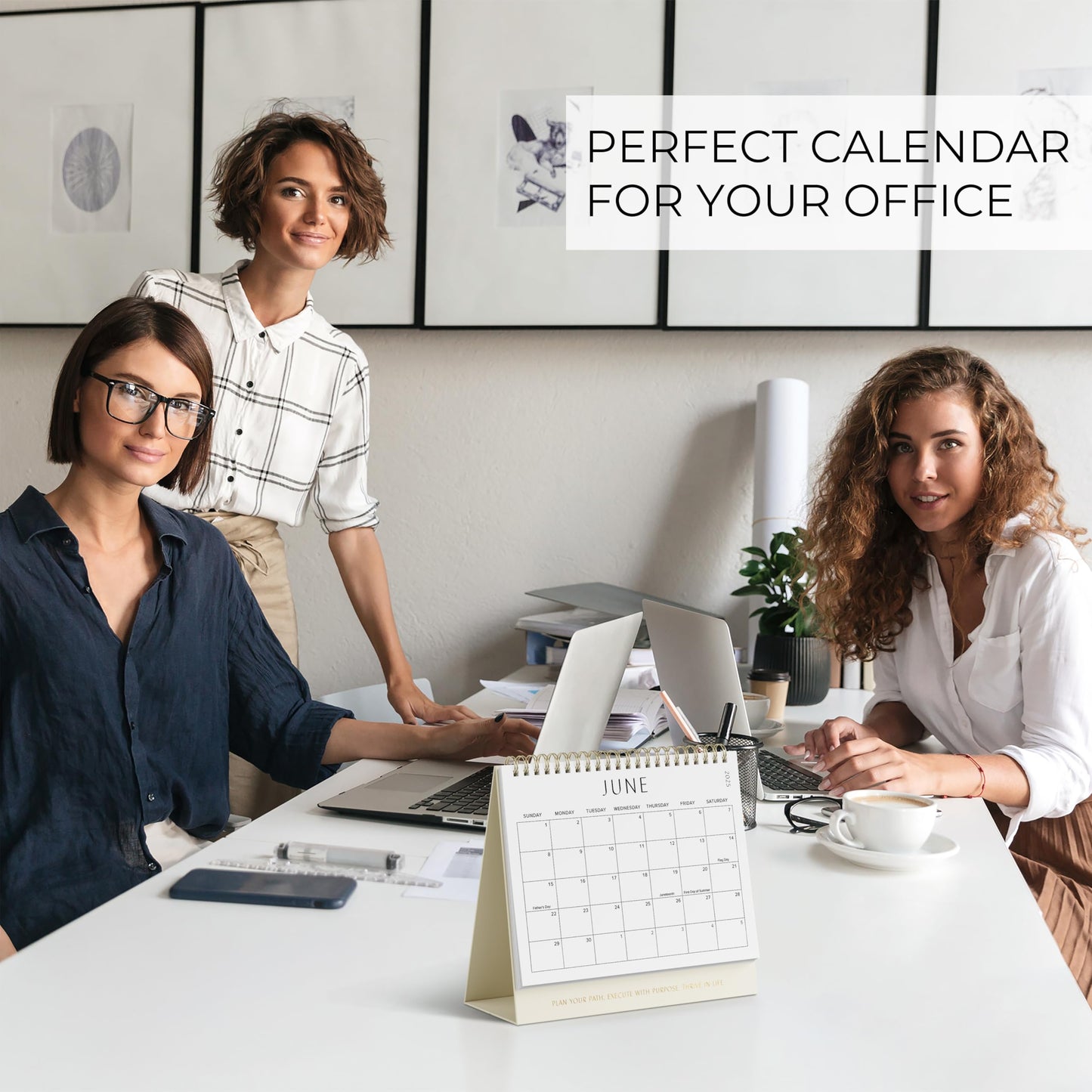 Aesthetic Desk Calendar 2025-2026 - Runs from January 2025 until June 2026 - Beautiful Small Flip Desktop Calendar for Easy Organizing