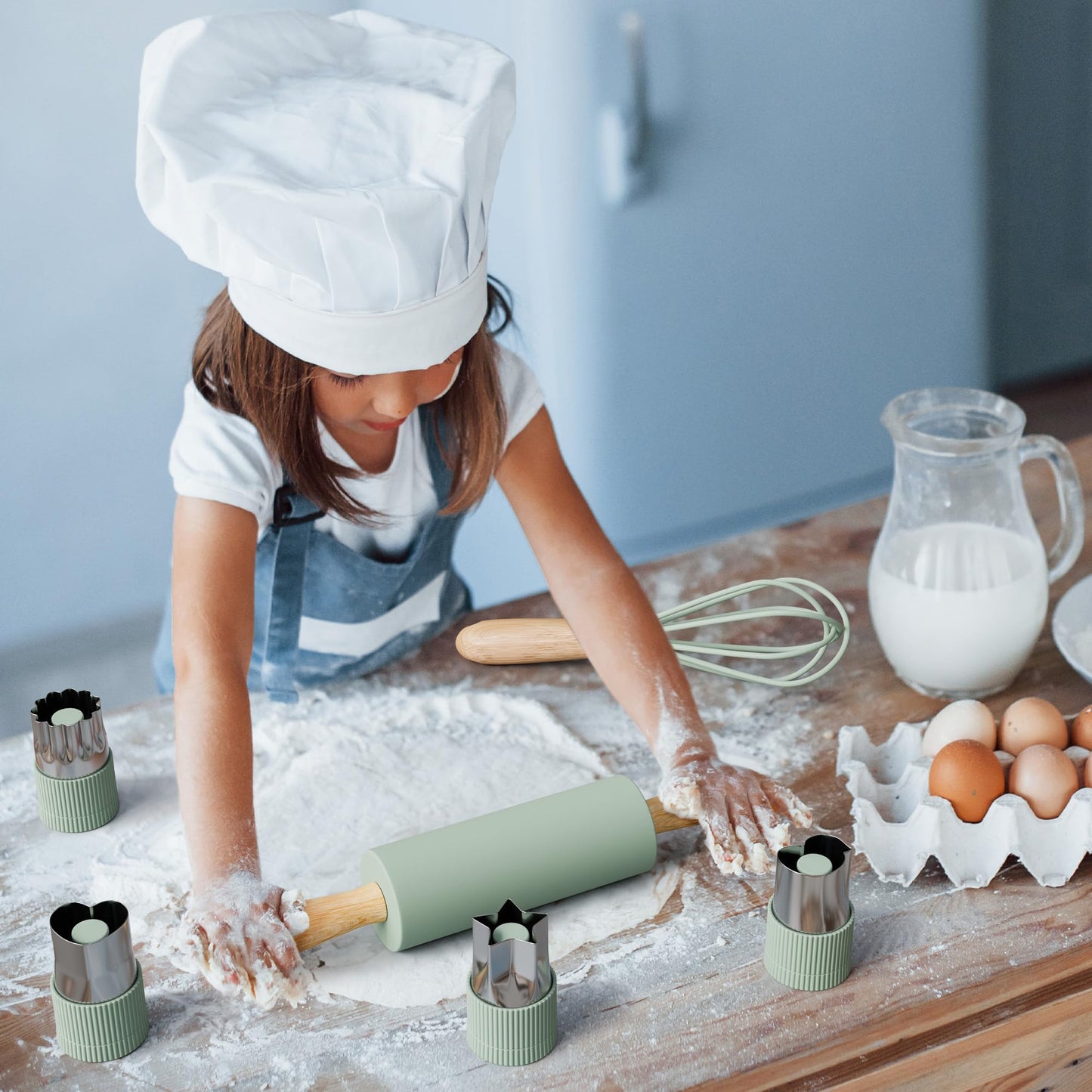 Cute Kids Cooking and Baking Set - 14 Pieces Real and Kid Safe Kitchen Tools Sets for Children - The Perfect Cooking Utensils Gift for Toddler