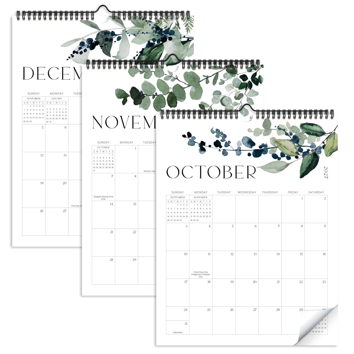 Aesthetic 2026-2027 Wall Calendar - Runs from June 2026 Until December 2027 - The Perfect Modern Greenery Calendar Planner for Easy Organizing