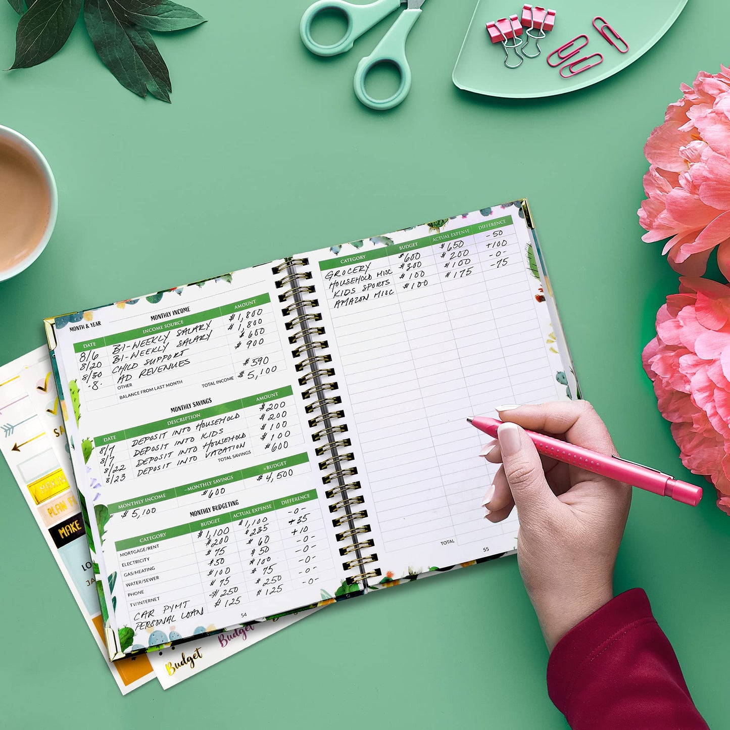 Simplified Monthly Budget Planner - Easy Use 12 Month Financial Organizer with Expense Tracker Notebook - Undated Monthly Money Budgeting Book For 2021 & 2022 That Manages Your Finances Effectively