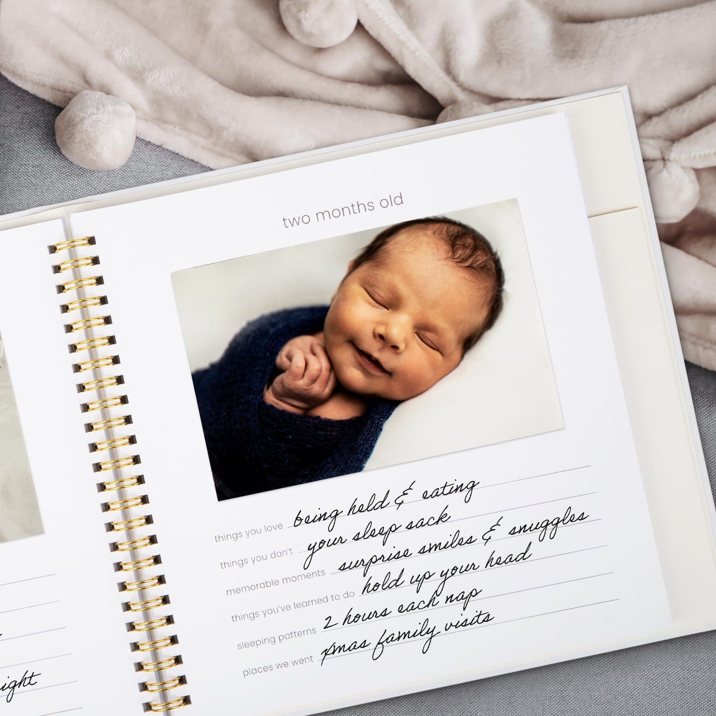 Keepsake Baby Memory Book for Boys and Girls - Timeless First 5 Year Baby Book With Photoslots - Cute Baby Journal Scrapbook or Photo Album - A Milestone Book to Record Every Event from Birth to Age 5