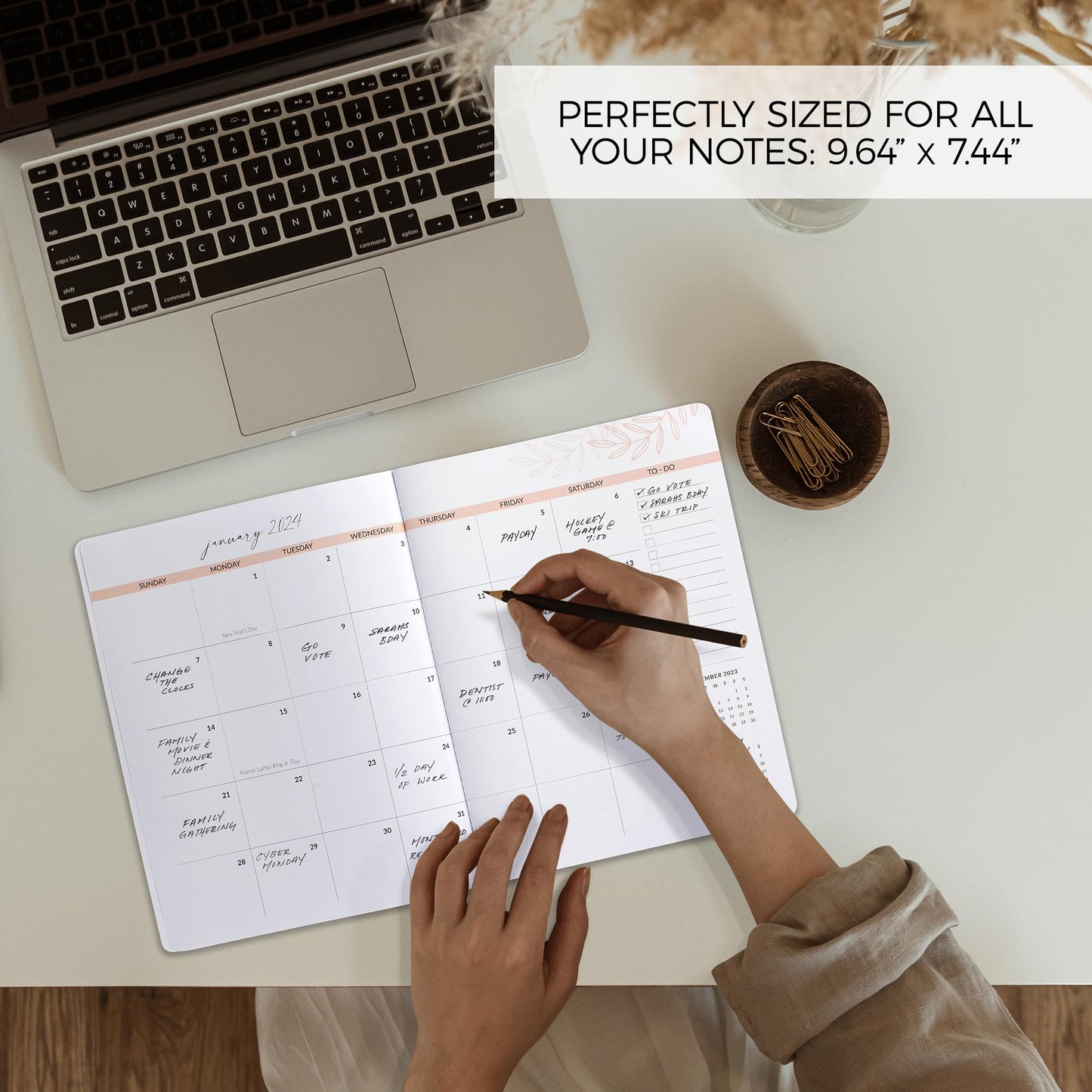 Beautiful 2024-2025 Monthly Planner and Calendar Book - Abstract To Do List Notebook Easily Organizes Your Tasks to Boost Productivity - Runs From January 2024 Until December 2025