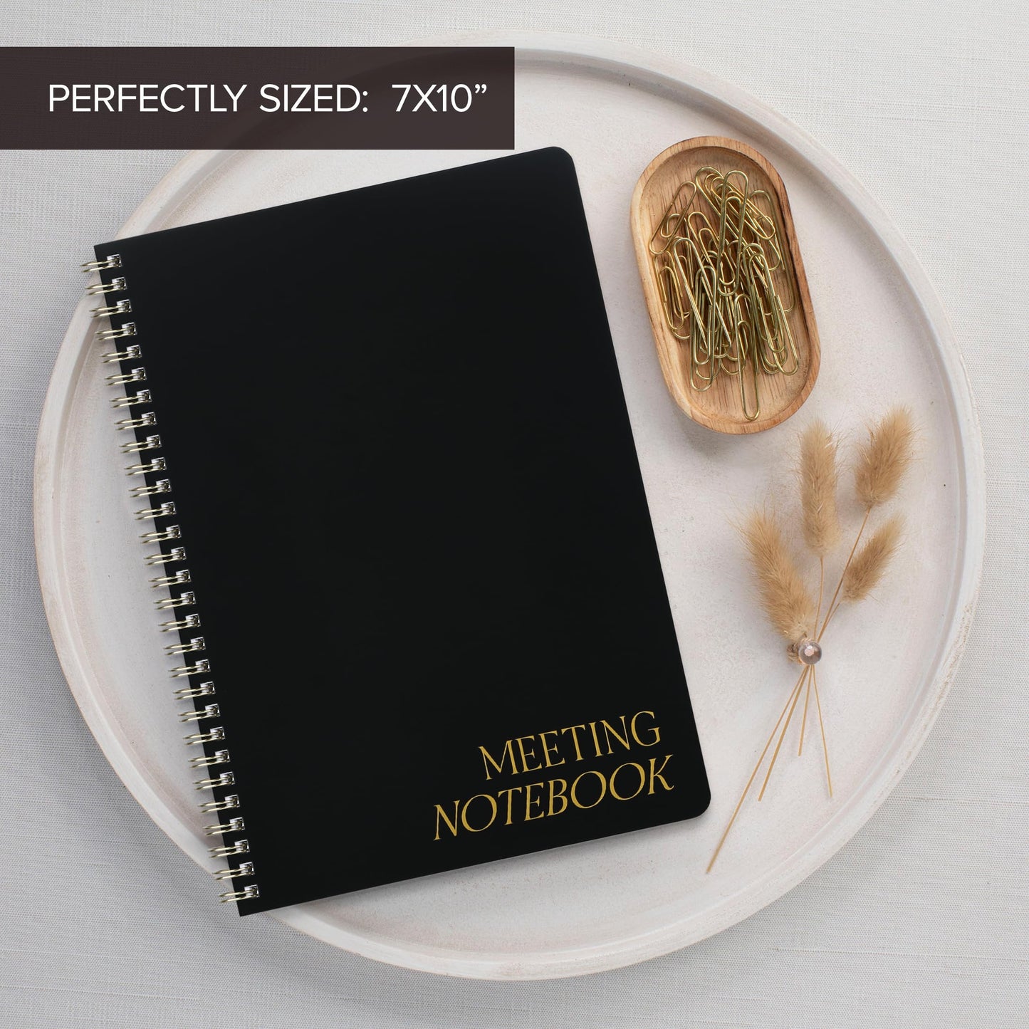 ZICOTO Simplified Meeting Notebook For Work Organization - Easily Take Notes And Keep Agendas on Track - The Perfect Office Planner Supplies for Women & Men to Professionally Manage Business Projects