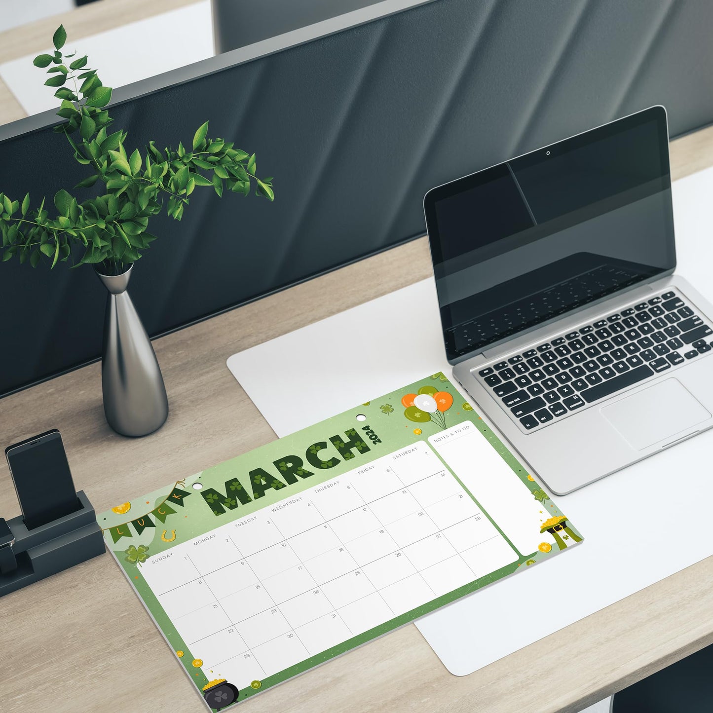 Aesthetic Seasonal Desk Calendar 2024-2025 - Runs From January 2024 Until July 2025 - The Perfect Desktop/Wall Calendar 17x11" for Easy Organizing