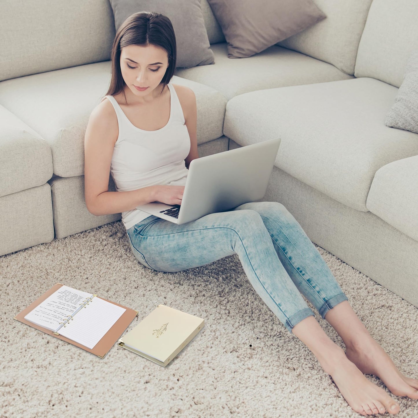 Aesthetic 6 Ring A5 Binder Set of 2 - The Perfect 1 inch Planner Binder for Journaling or Collections - Refillable Notebook Holder with Pocket