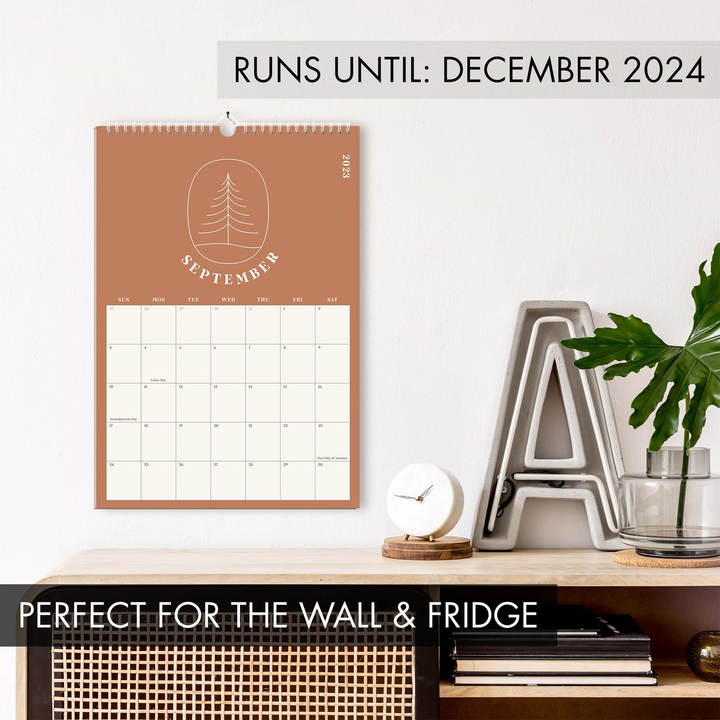 Aesthetic Modern Boho Wall Calendar - Runs from June 2023 Until December 2024 - The Perfect 23-24 Spiral Calendar and Monthly Planner for Easy Organizing