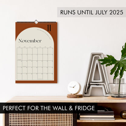 Aesthetic 2024-2025 Wall Calendar - Runs from January 2024 Until July 2025 - The Perfect Wall Hanging Calendar Planner for Easy Organizing