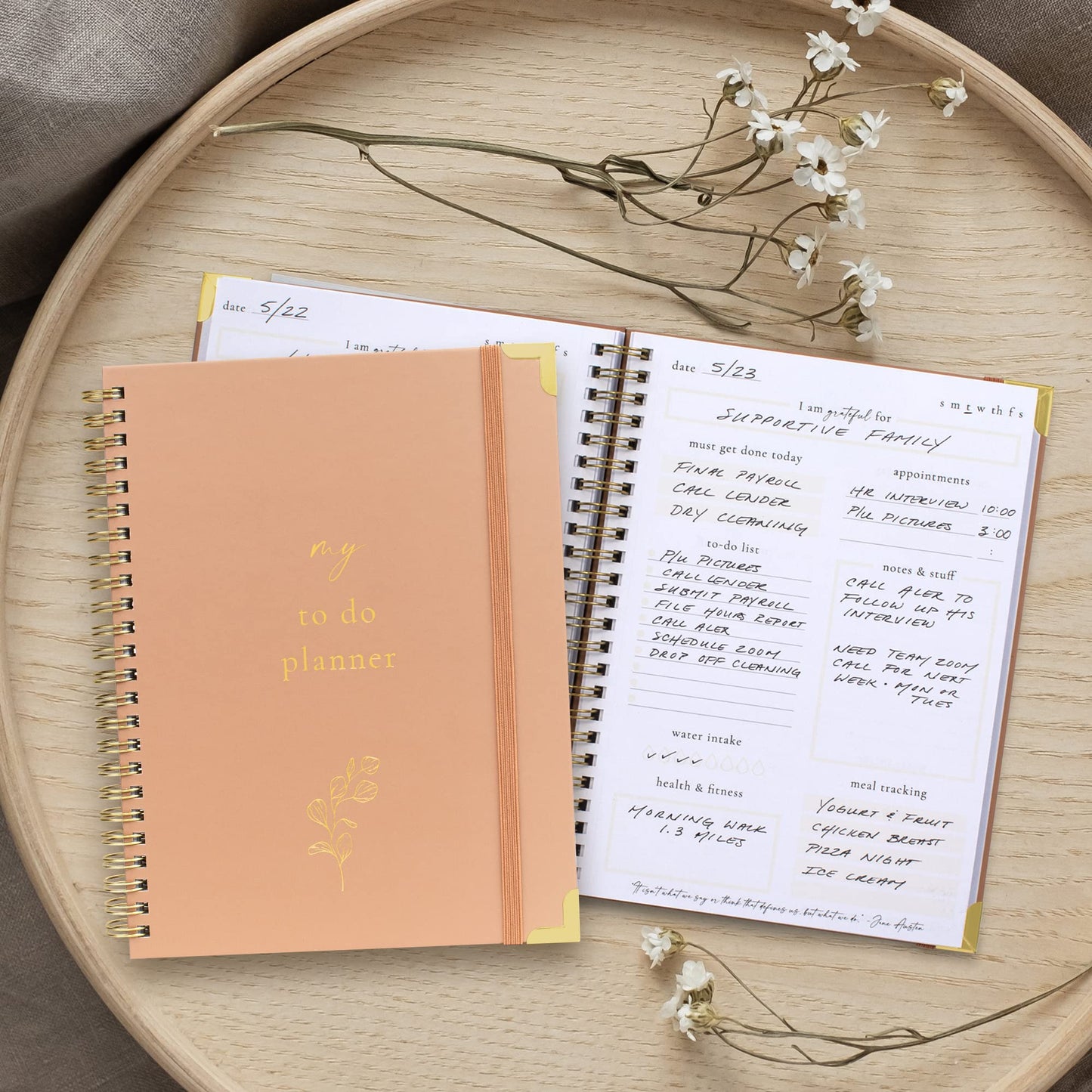 Beautiful To Do List Notebook - Aesthetic Daily Planner to Easily Organize Your Tasks And Boost Productivity - Stylish Undated Planner And School or Office Supplies For Women